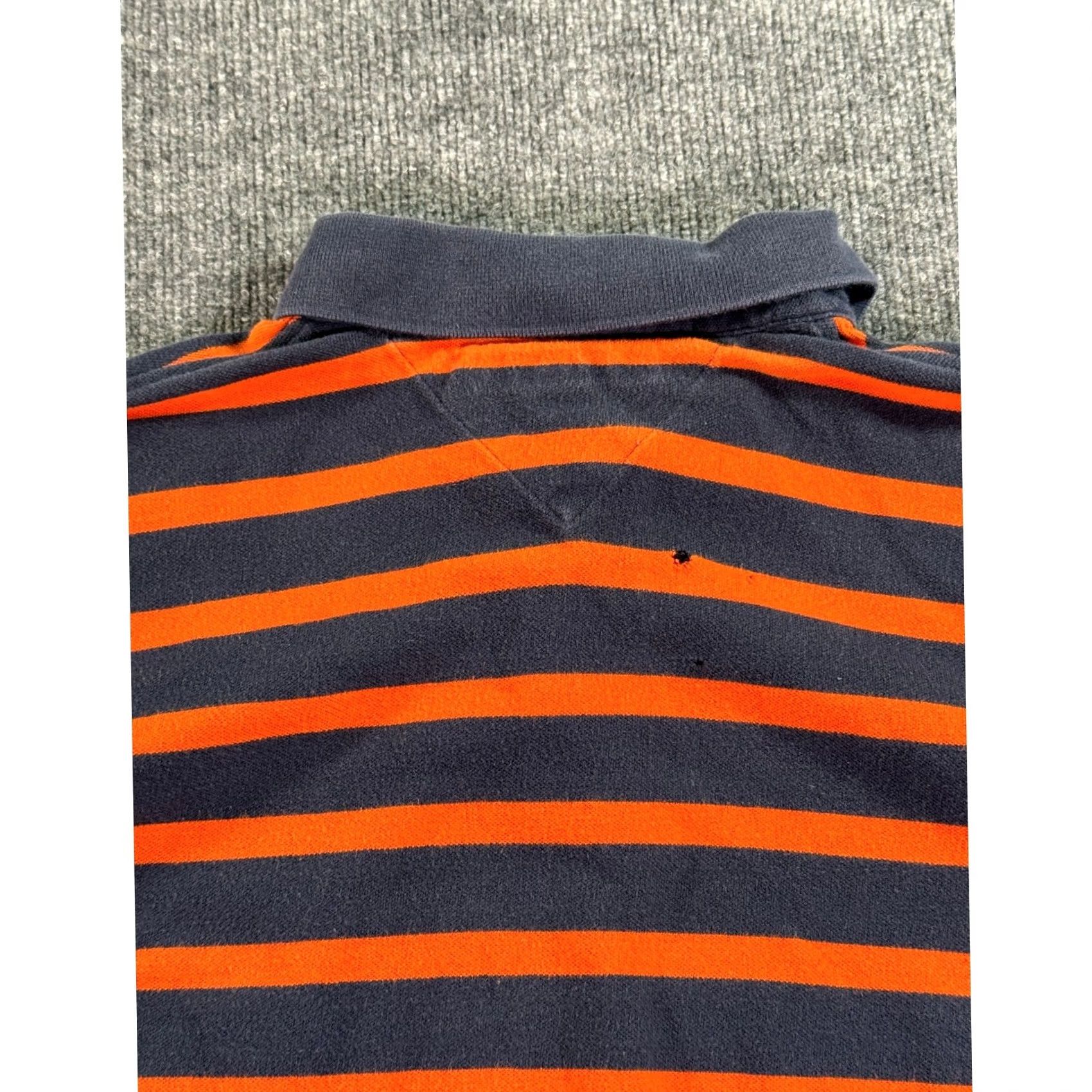 Tommy Hilfiger Tommy Hilfiger Shirt Mens XL Polo Rugby Navy Orange Striped Long Sleeve Cotton Size US XL / EU 56 / 4 - 7 Thumbnail