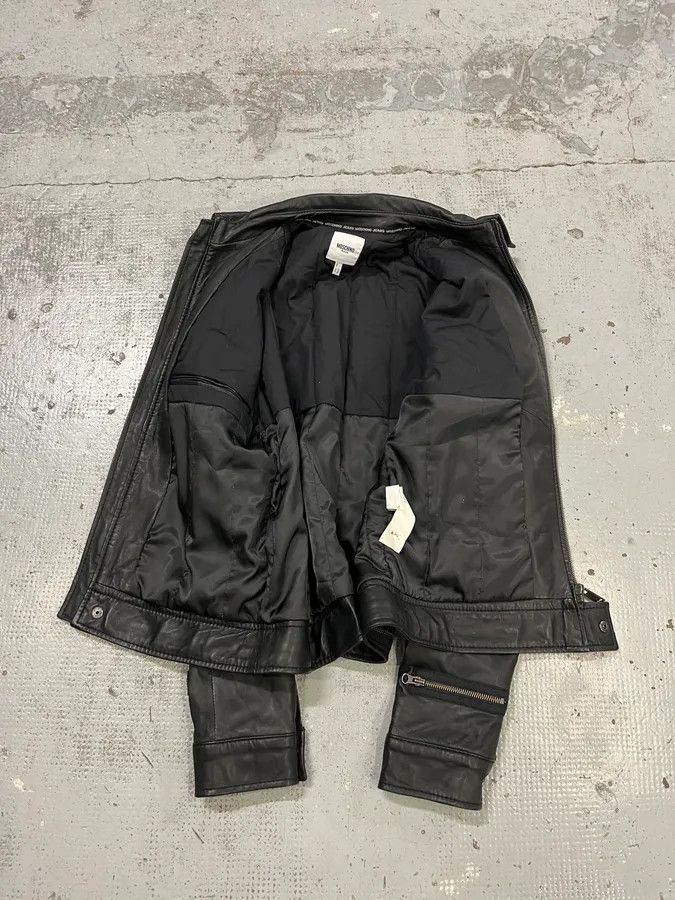 Moschino 2000s Moschino Multi Zips Circle Black Leather Jacket Size US M / EU 48-50 / 2 - 9 Thumbnail