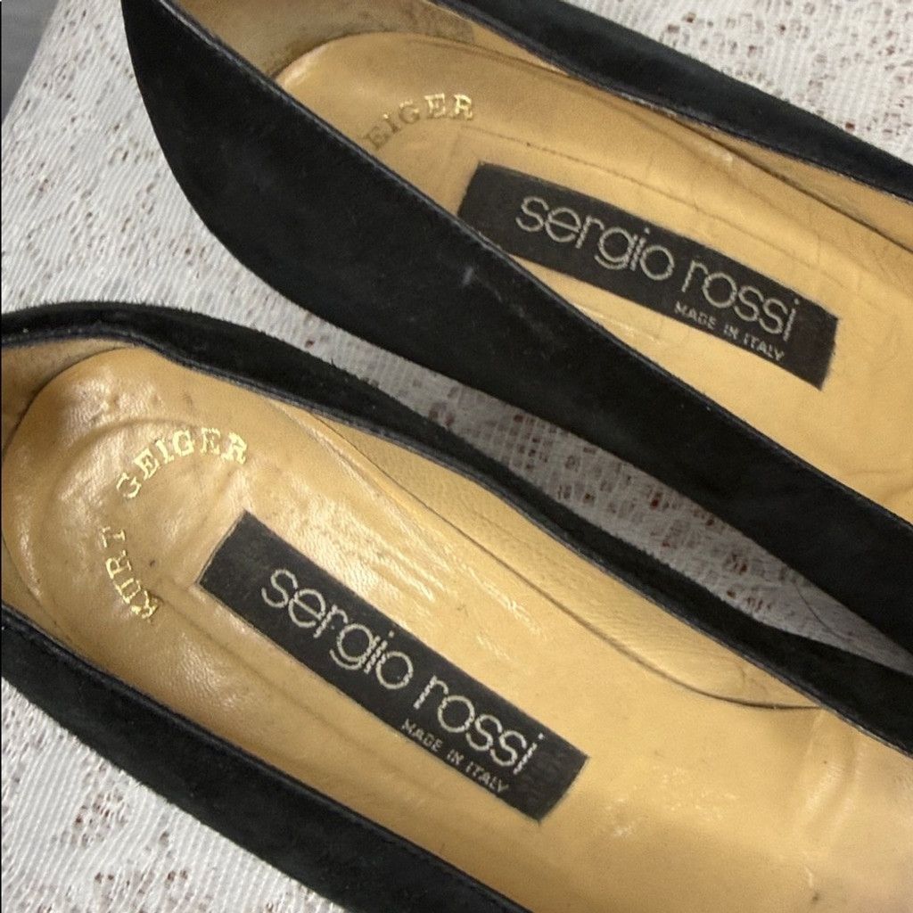 Sergio Rossi Sergio Rossi x Kurt Geiger suede & satin embroidered heels 8 Size US 8 / IT 38 - 2 Thumbnail