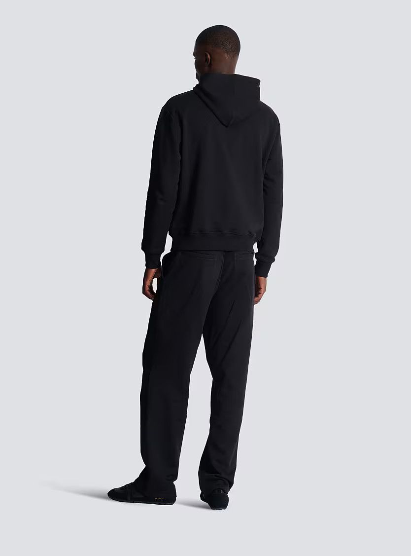 Balmain o1s1wg110925 Printed Hoodie in Black Size US XL / EU 56 / 4 - 7 Thumbnail