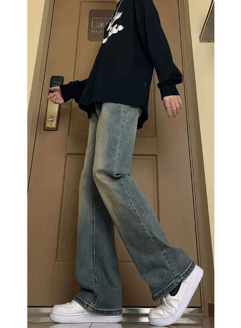 Japanese Brand × Jean Men's retro blue flared straight jeans Size US 32 / EU 48 - 3 Thumbnail
