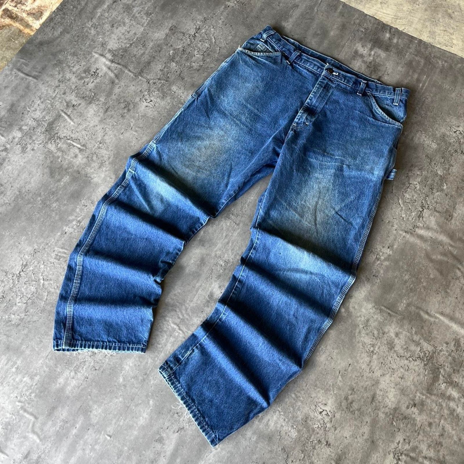 Carhartt × Dickies × Vintage Crazy Y2K Dickies Baggy Carpenter Denim Dungaree Jeans Size US 38 / EU 54 - 6 Thumbnail