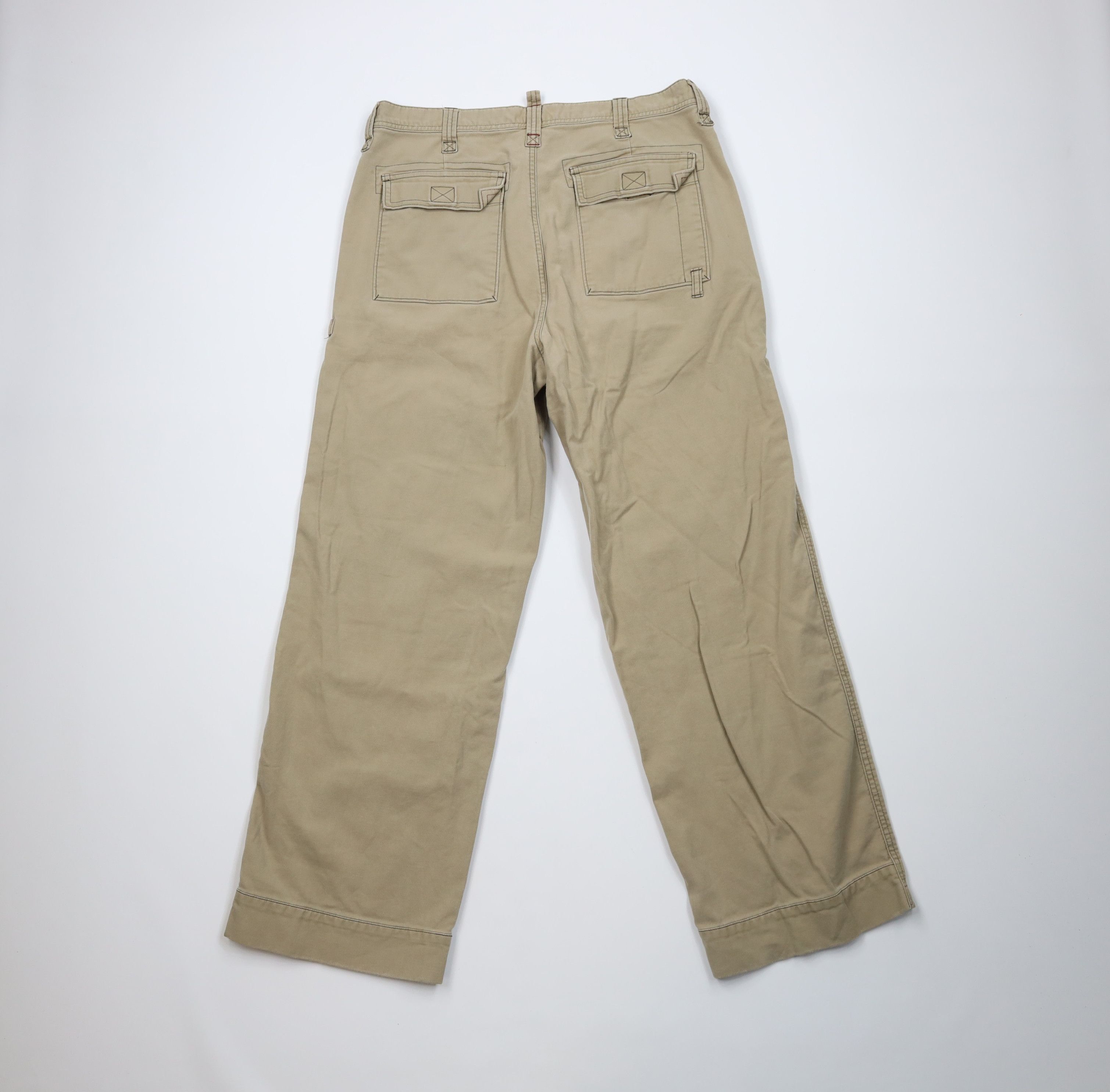 Express Vintage Y2K Express Baggy Fit Wide Leg Dungaree Pants Beige Size US 34 / EU 50 - 12 Thumbnail