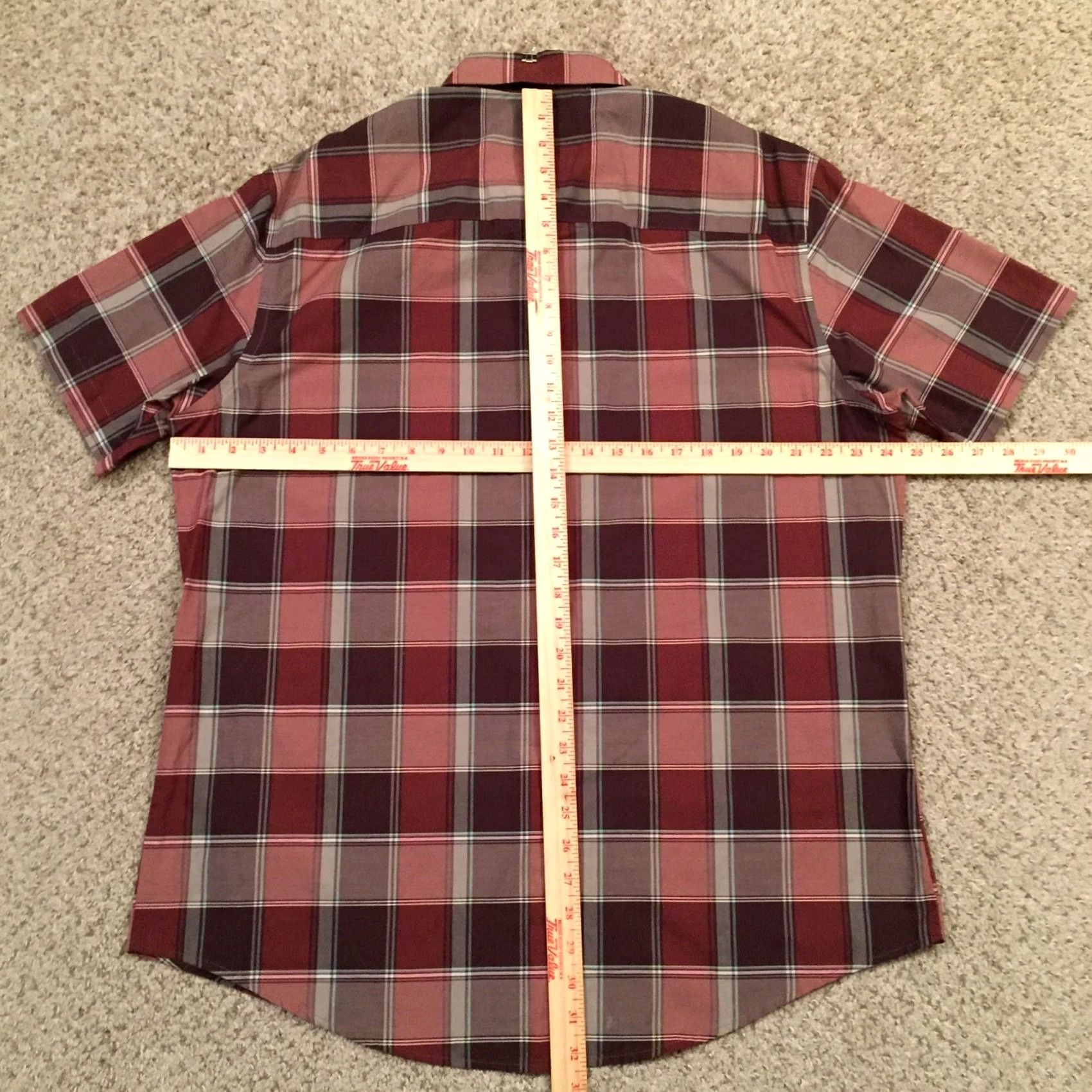 Van Heusen Van Heusen Shirt Mens XL Maroon Red Plaid Short Sleeve Button Up Size US XL / EU 56 / 4 - 6 Thumbnail