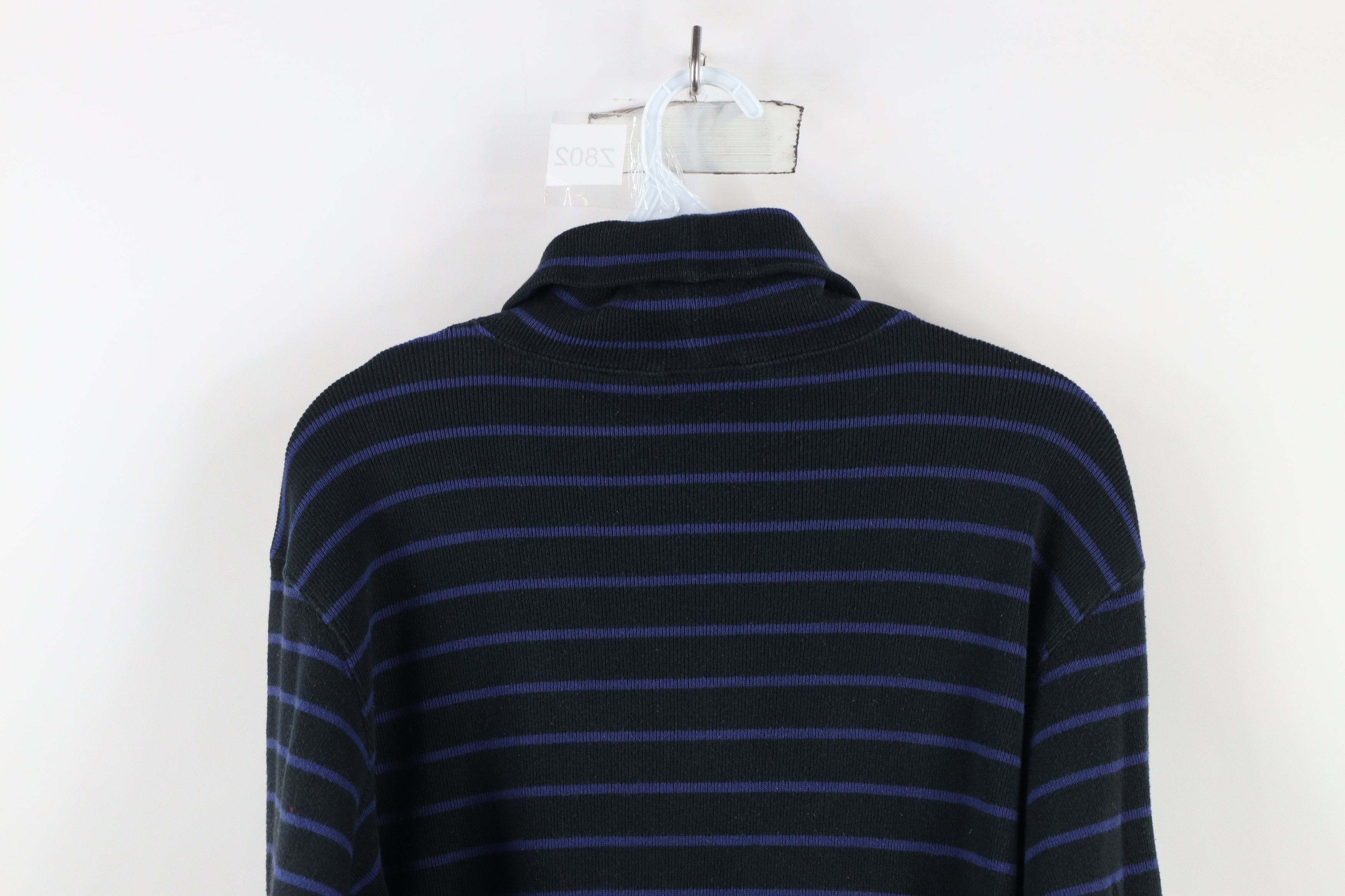 L.L. Bean × Vintage Vintage 90s LL Bean Striped Ribbed Knit Turtleneck T-Shirt Size M / US 6-8 / IT 42-44 - 8 Thumbnail