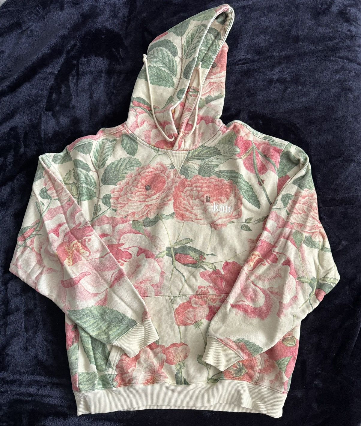 Image of Kith Peony Print Hoodie in Beige, Men's (Size XL)