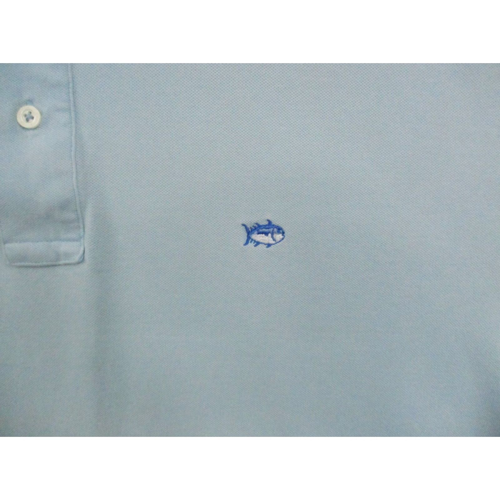 Southern Tide Southern Tide Polo Shirt Mens 44 Blue Stretch Knit Short Sleeve Collared Golf Preppy The Skipjack Cotto Spandex Vintage No Size US XXL / EU 58 / 5 - 2 Thumbnail