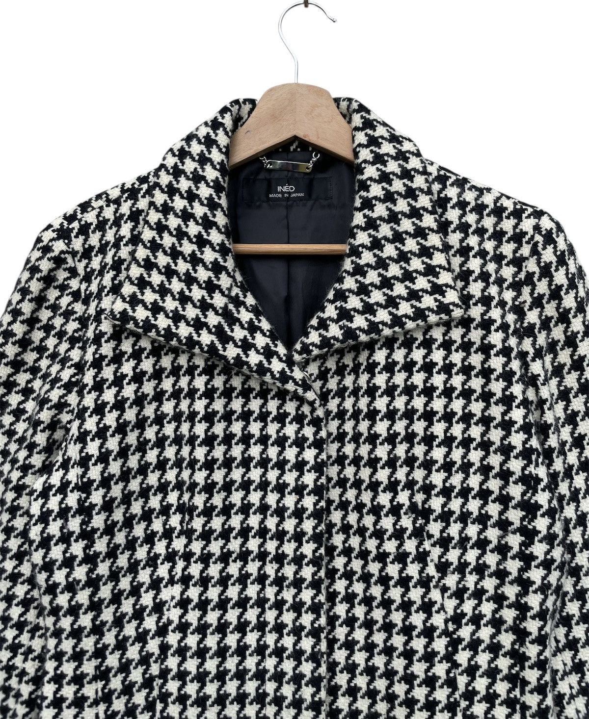 Yohji Yamamoto RARE🔥 INED by Yohji Yamamoto Houndstooth Wool Coat Jacket Size M / US 6-8 / IT 42-44 - 4 Thumbnail