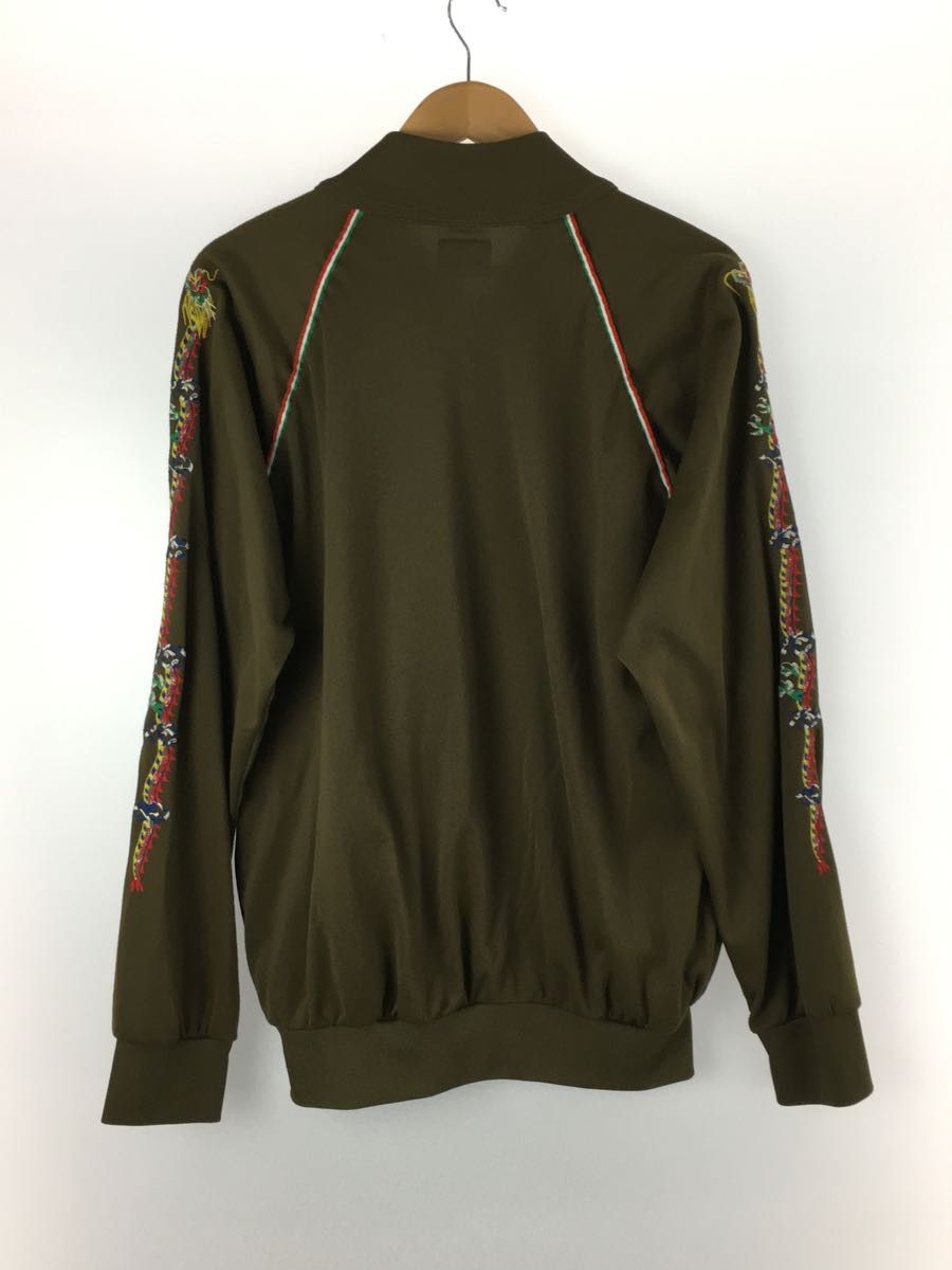 Track jacket Polyester Zip Up Sleeve Print Khaki