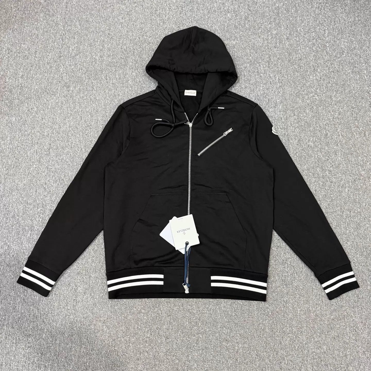 Moncler Moncler Black Zip-Up Arm Patch Logo Jacket L Size US L / EU 52-54 / 3 - 1 Thumbnail