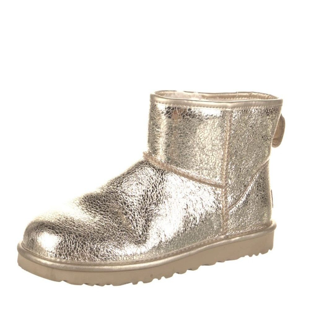 Ugg WOMENS GOLD LEATHER ANKLE BOOT 8 Size US 8 / IT 38 - 1 Thumbnail