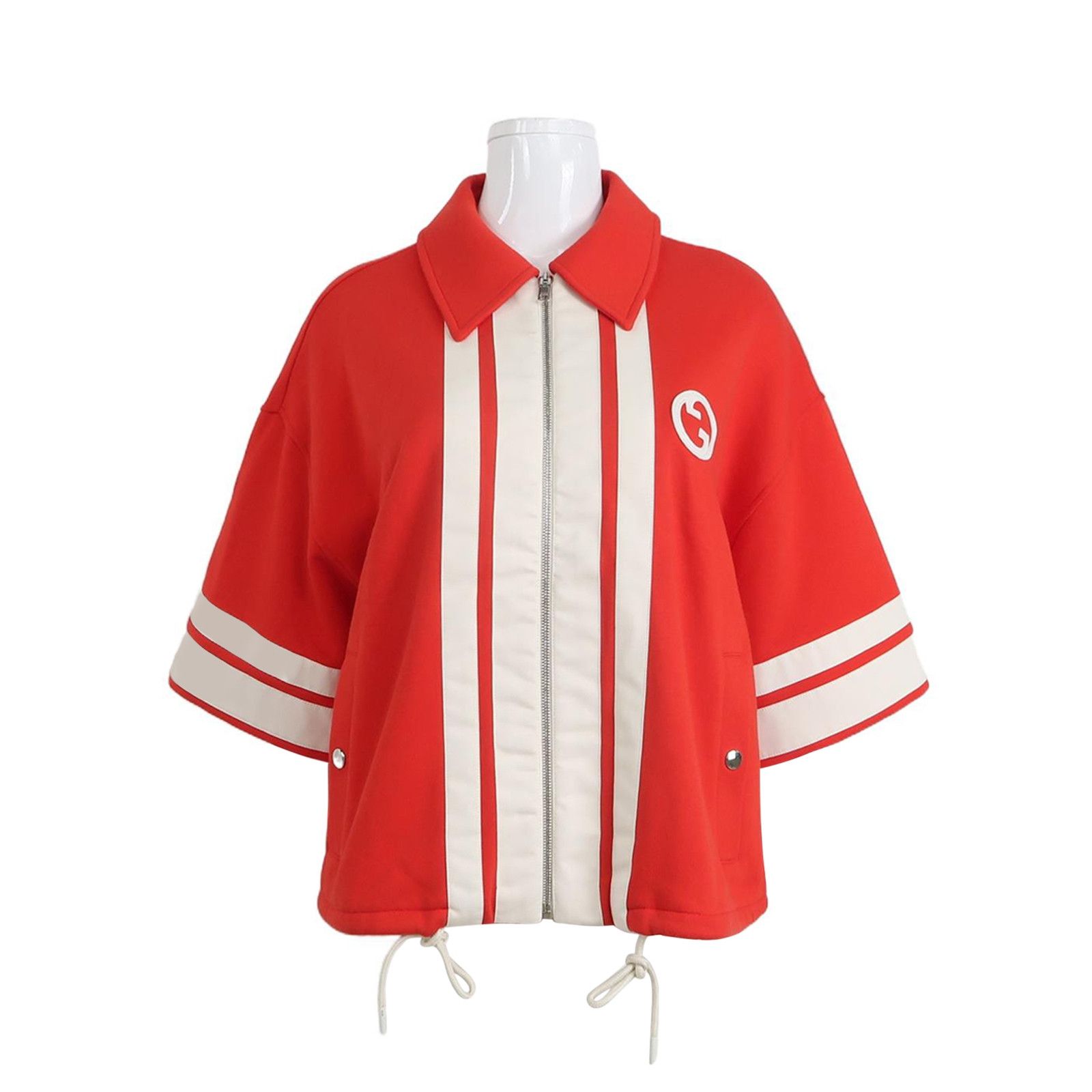 Gucci Gucci Cotton Striped G Logo Collared Zip Jacket S Size S / US 4 / IT 40 - 1 Thumbnail