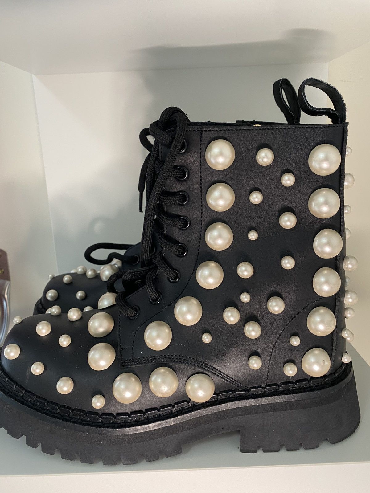 Moschino Moschino Couture Faux Pearl Leather Boots Size US 6.5 / EU 39-40 - 2 Thumbnail