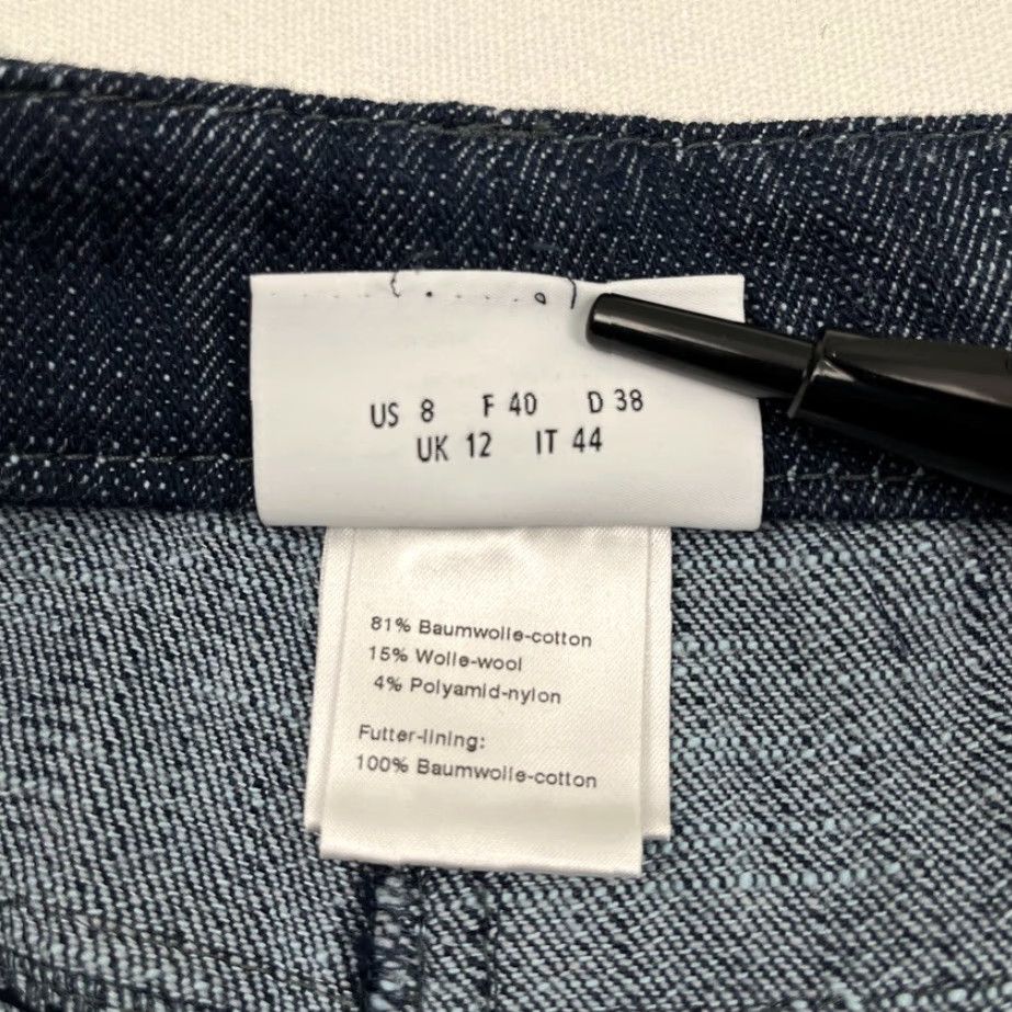 Akris Akris Pants Blue W29 L28.5 Flare Bell Denim Wool Blend Regular Size 8 Women Modern Bohemian Casual Workwear Pockets Front Flat Size 30" / US 8 / IT 44 - 3 Thumbnail