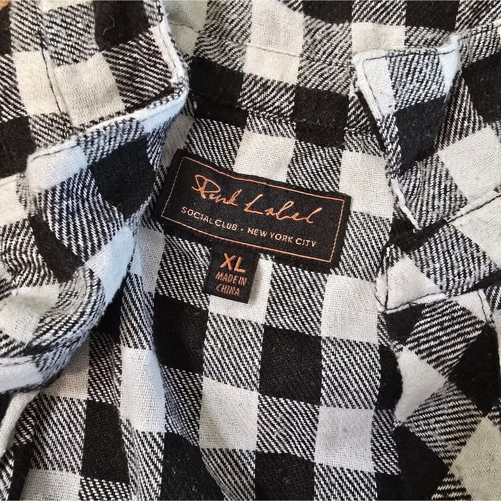 Other Black Plaid | PINK LABEL | Button Down Flannel Size XL / US 12-14 / IT 48-50 - 3 Thumbnail