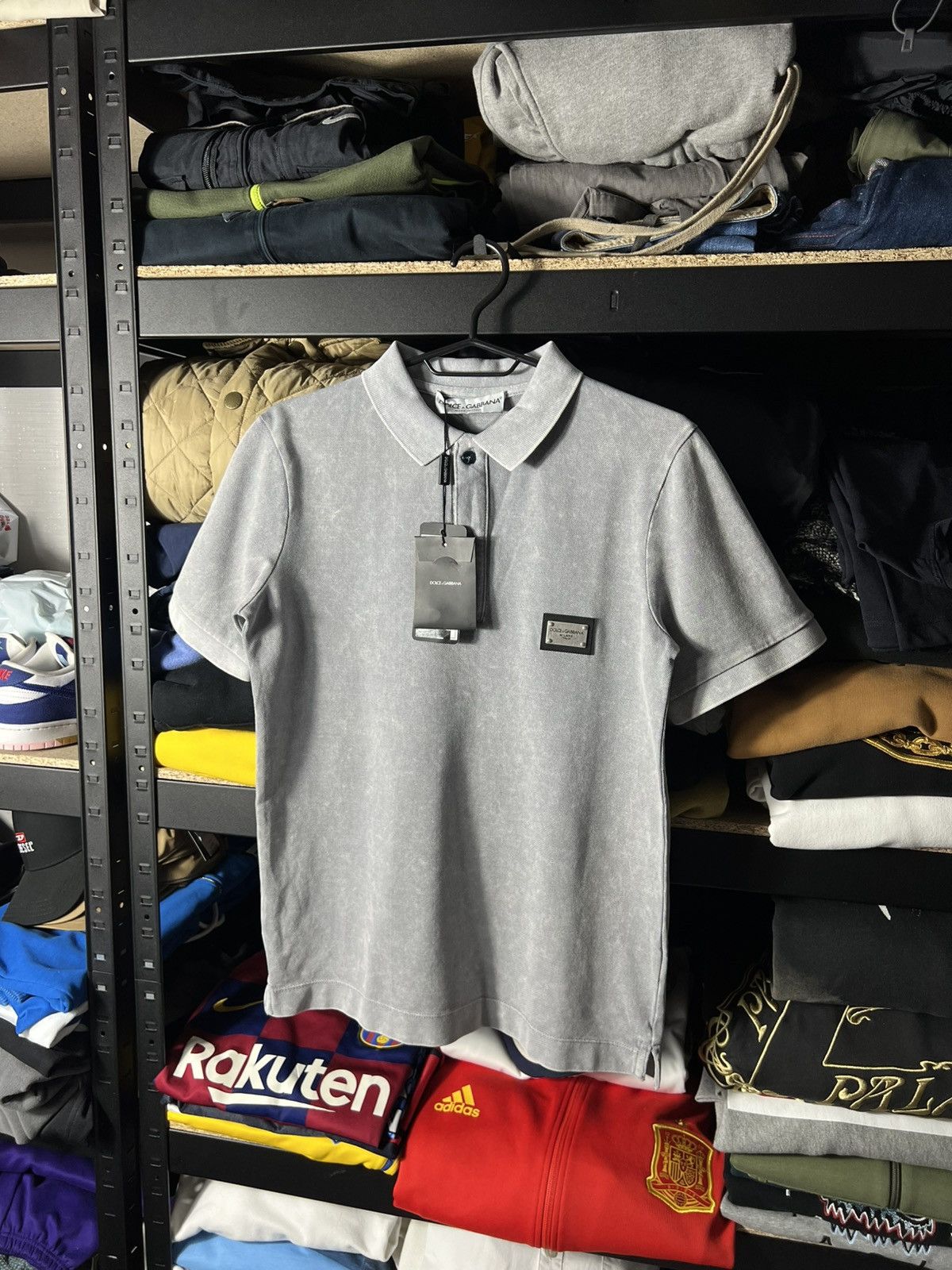 NWT Dolce & Gabbana Milano Garment Dyed Polo Shirt Size S