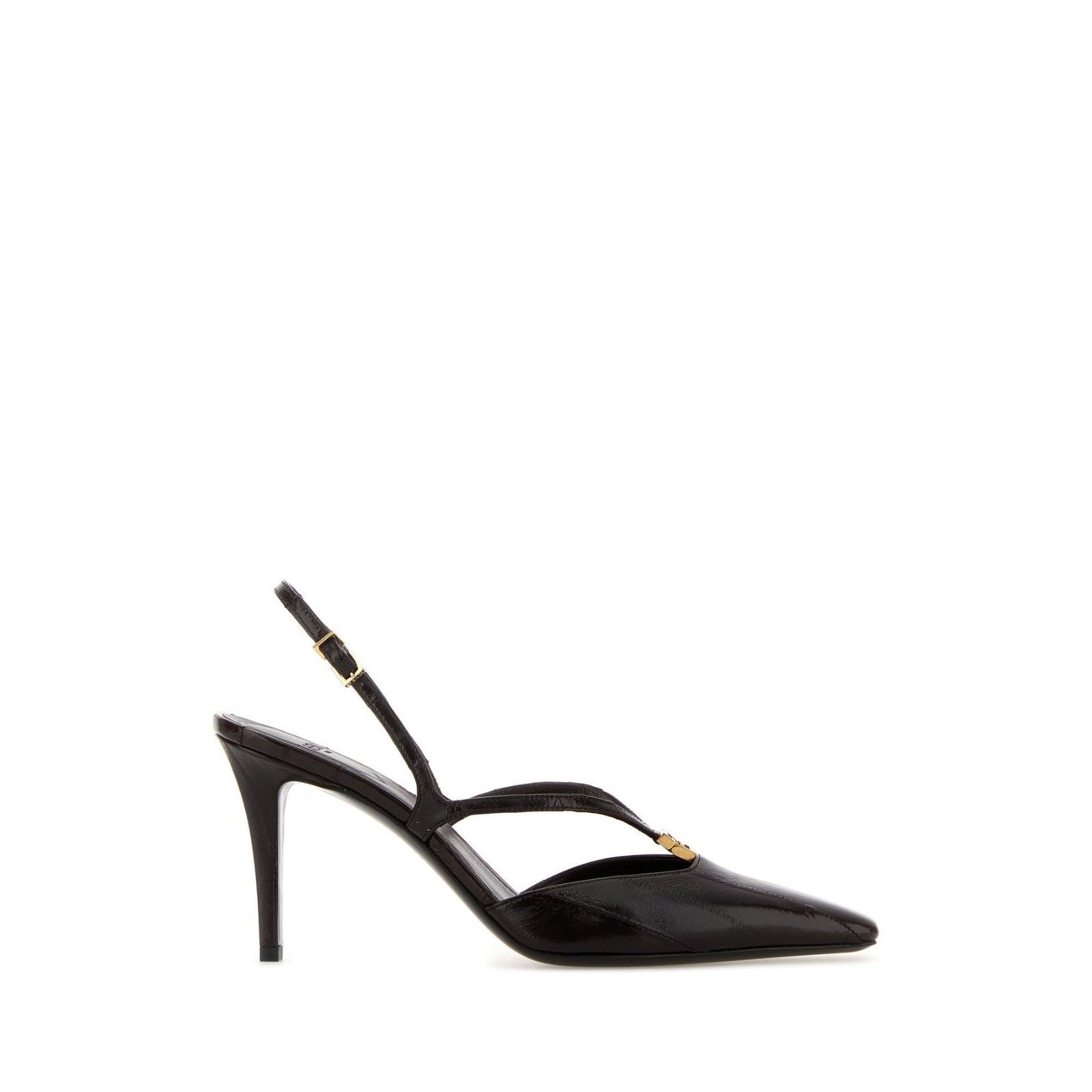 FENDI FFold Brown Strappy 90mm Heel Pumps New And Authentic