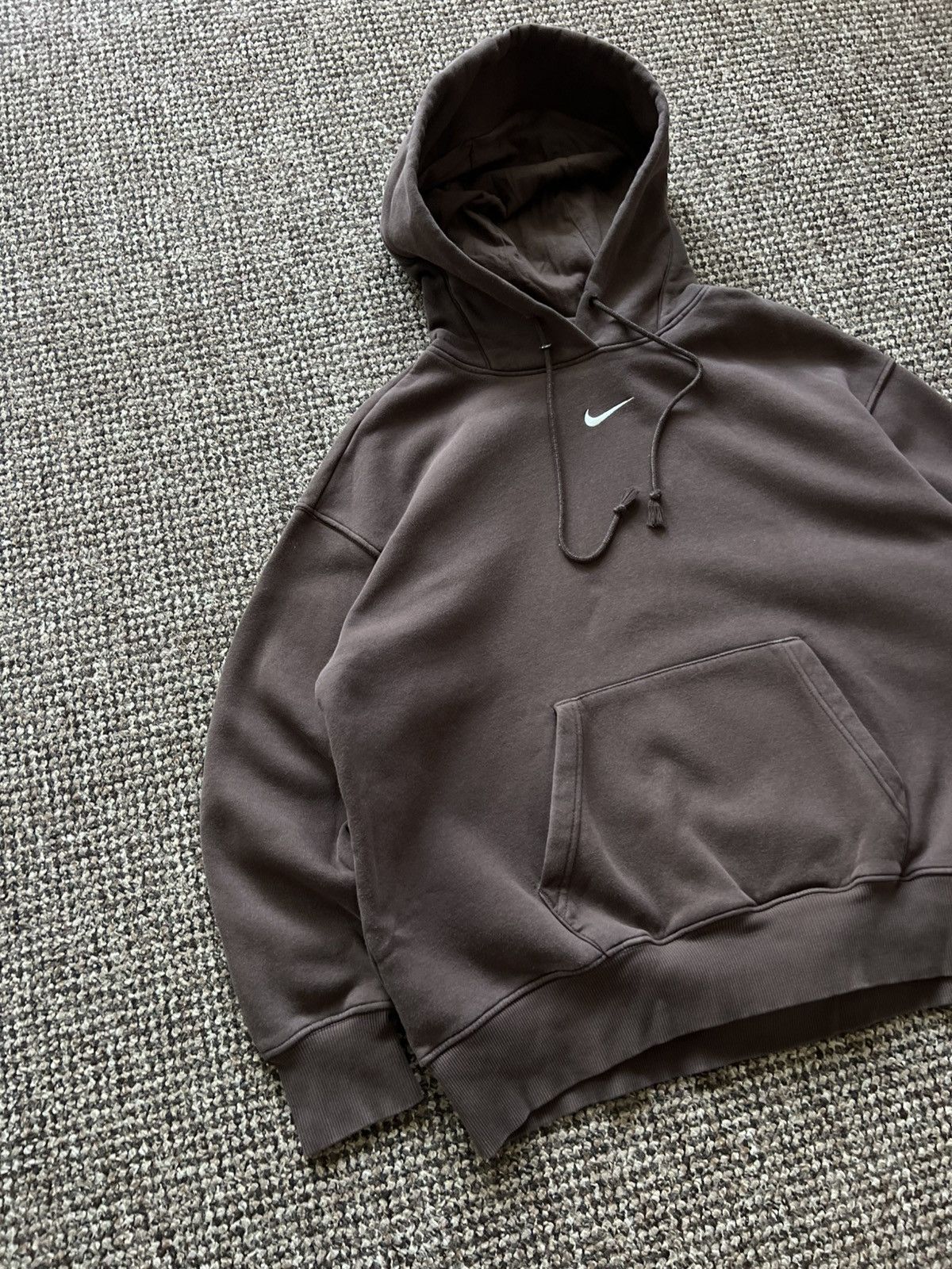 Nike Nike Brown Center Swoosh Hoodie Y2K Vintage Size US M / EU 48-50 / 2 - 4 Thumbnail