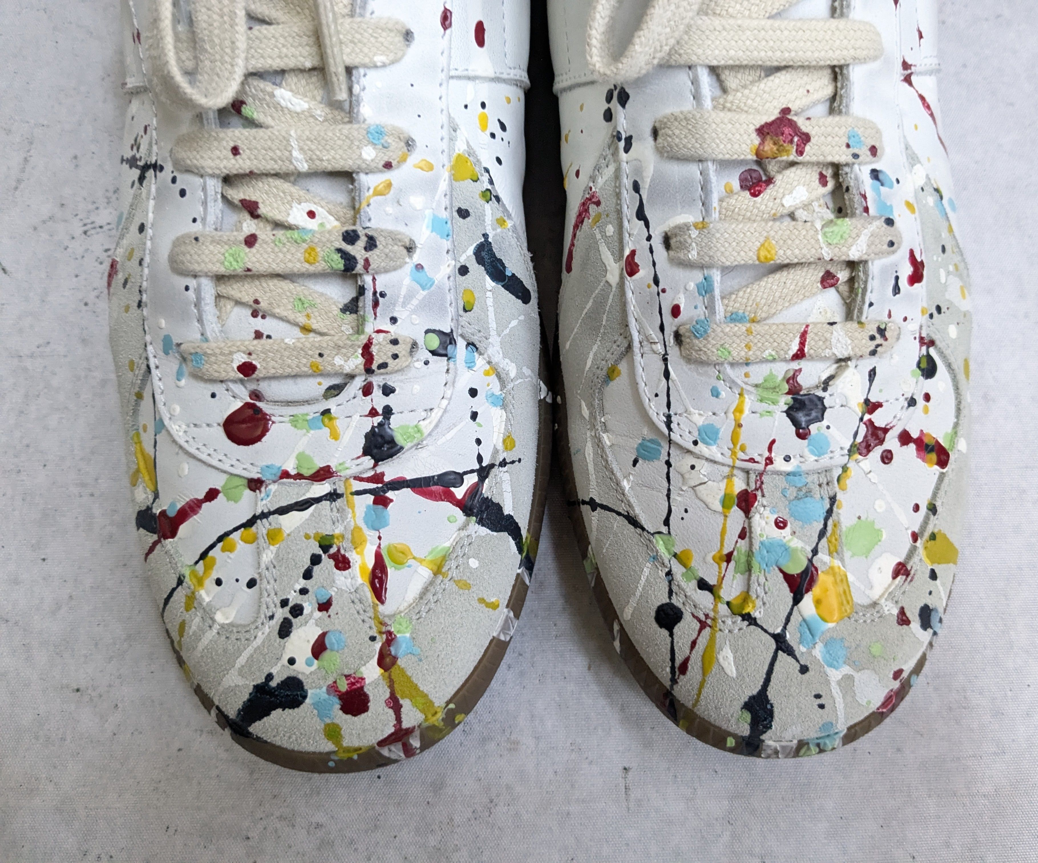 Maison Margiela Mason Margiela GAT Replica 8.5 41.5 Paint Splatter Low Size US 8.5 / EU 41-42 - 4 Thumbnail
