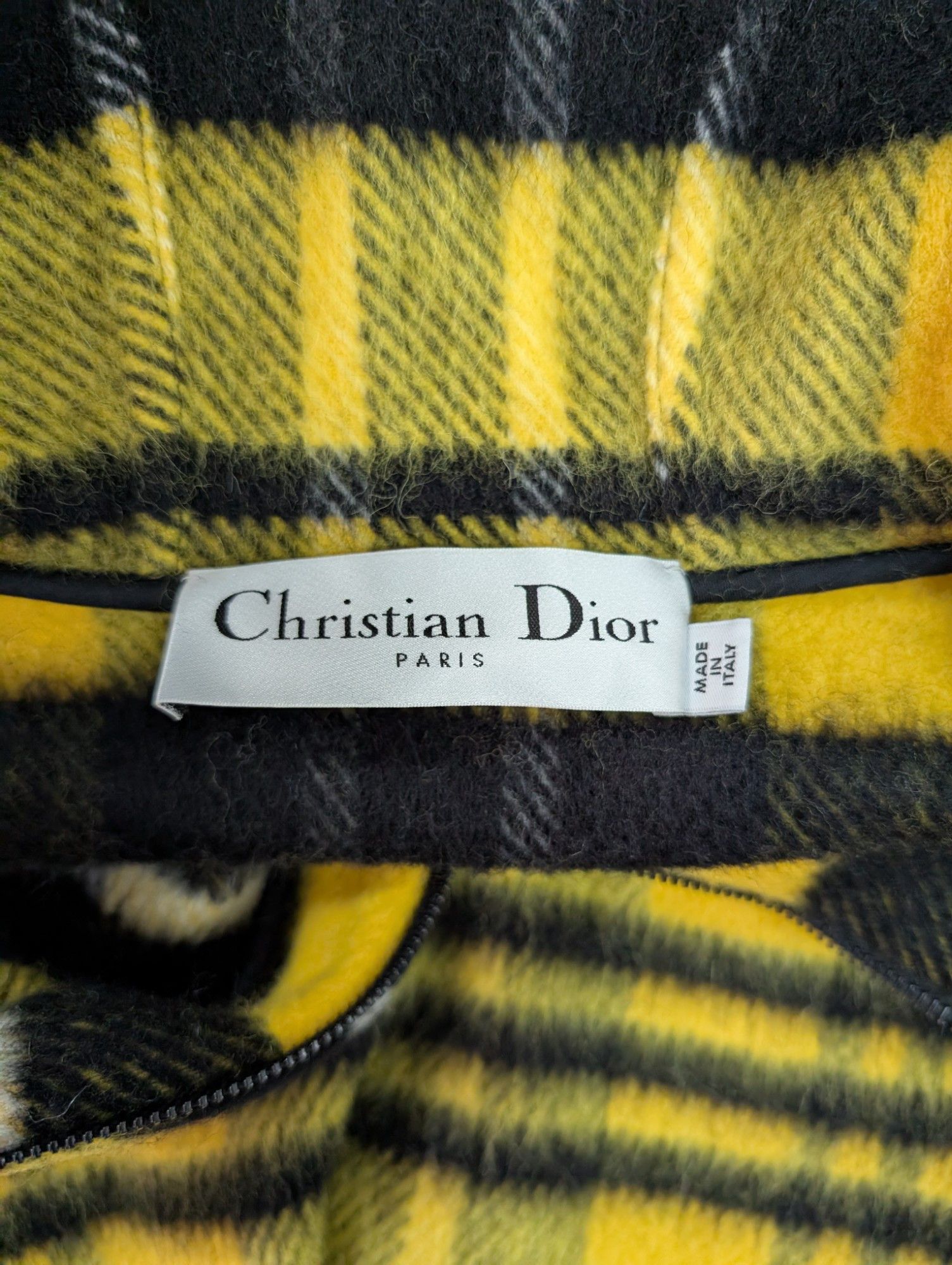 Dior Yellow Tartan Cape With Half-Zip Fringe Hem Size ONE SIZE - 11 Thumbnail