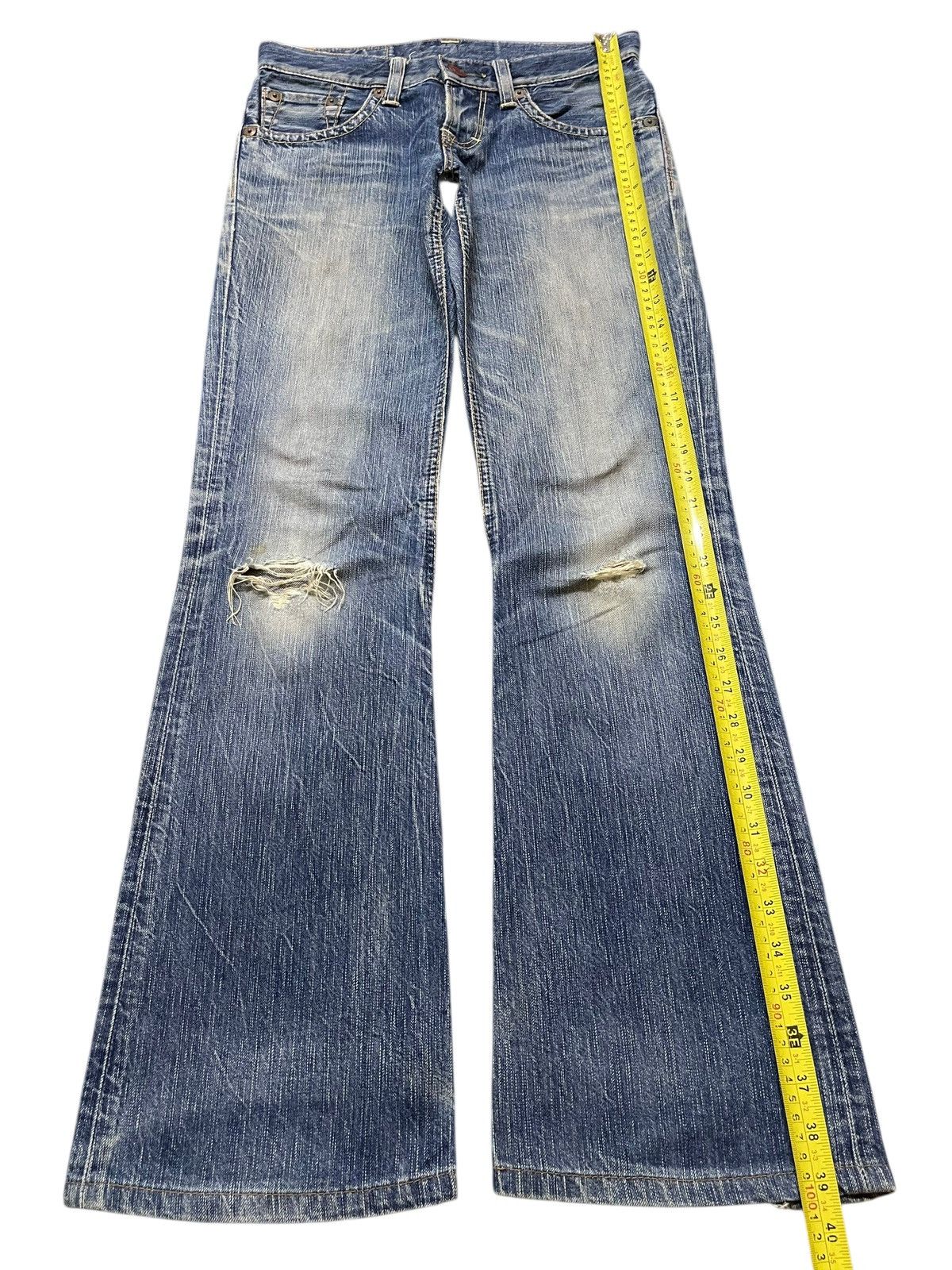 Edwin Vintage Edwin 503 Mud Faded Wash Distress Flare Jeans Size US 29 - 13 Thumbnail