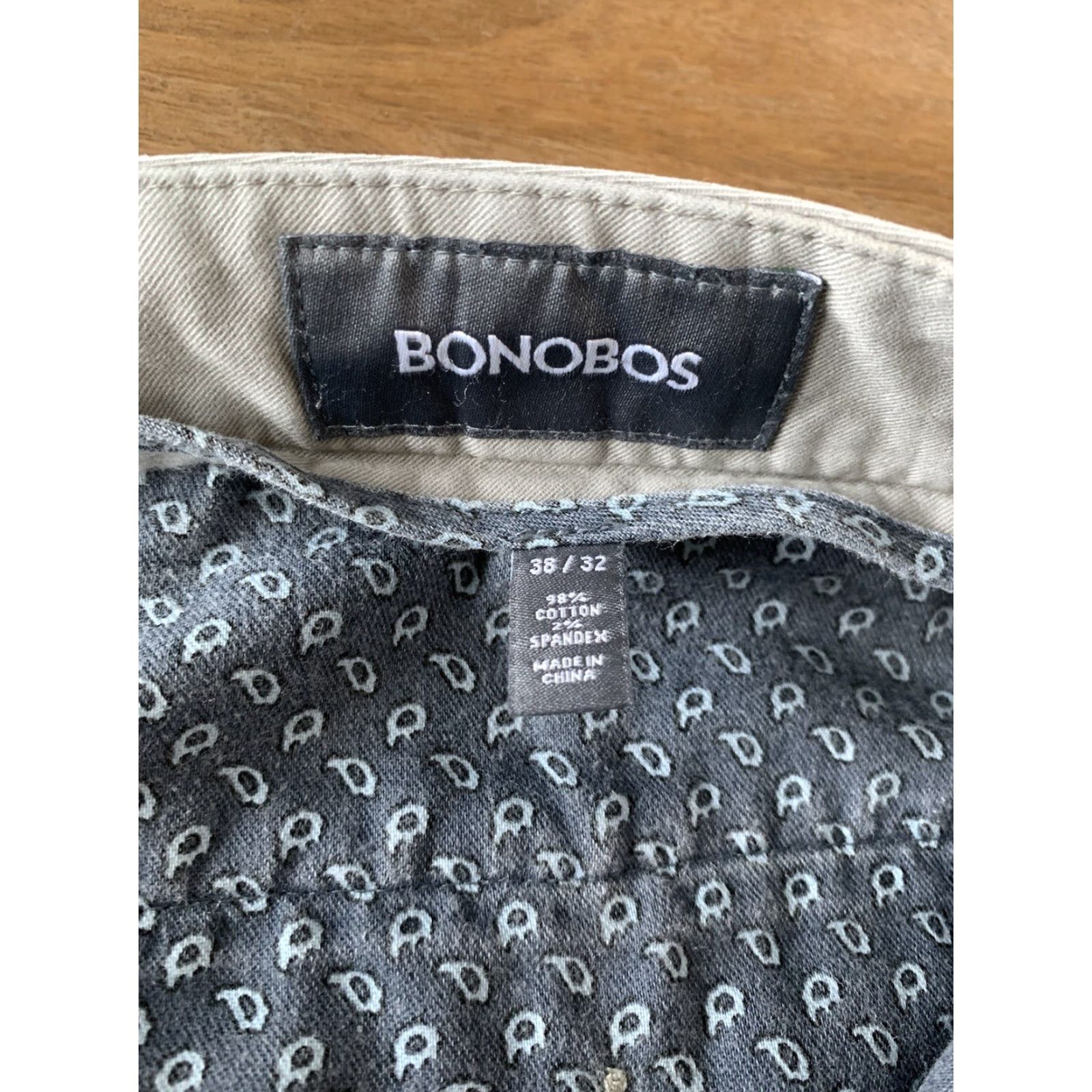 Bonobos Bonobos Slim Straight Leg Chino Pants Mens 38x32 Beige Flat Front Office Workwear pants Size US 38 / EU 54 - 3 Thumbnail