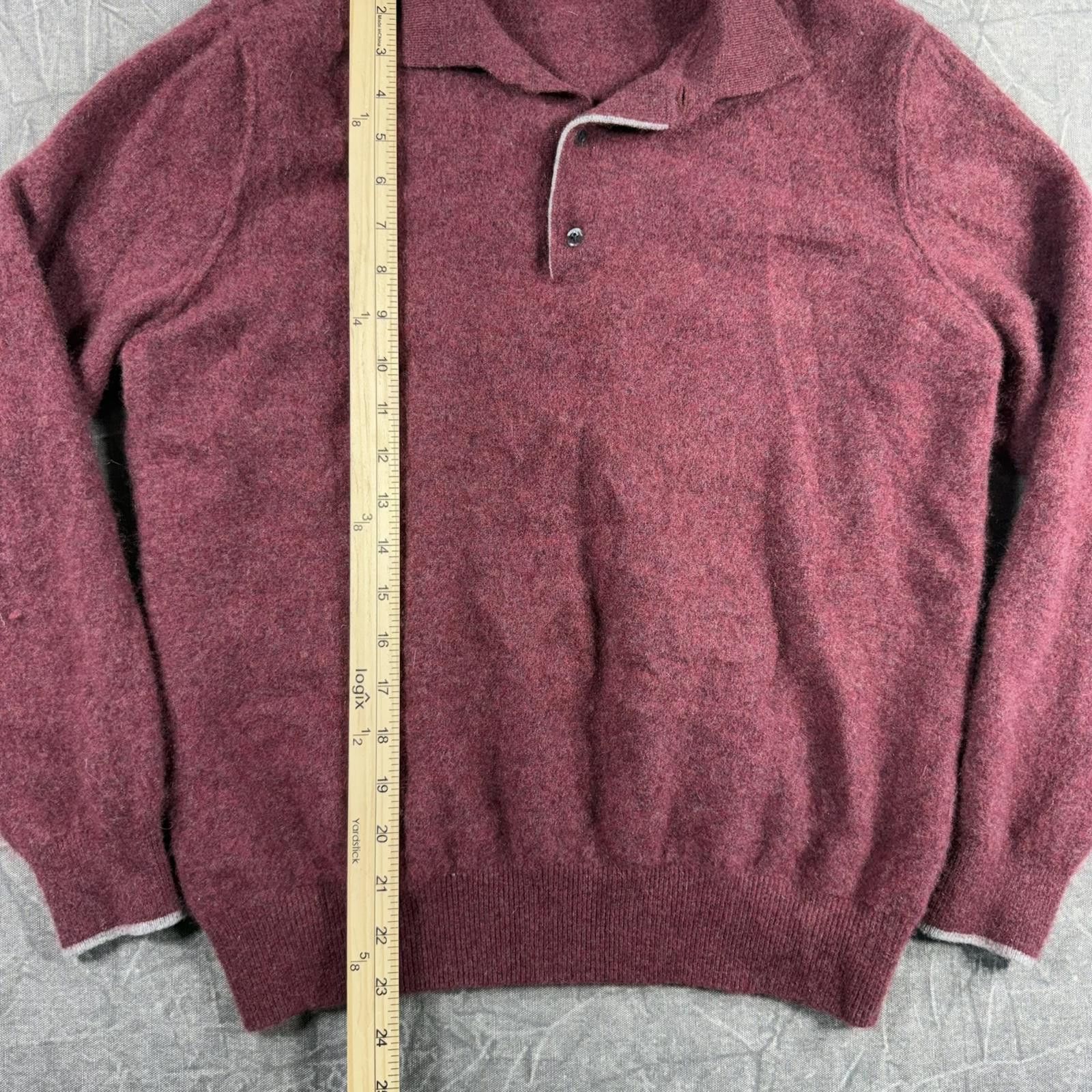 Saks Fifth Avenue Saks Fifth Avenue Sweater Men's XL Burgundy Cashmere Size US XL / EU 56 / 4 - 3 Thumbnail