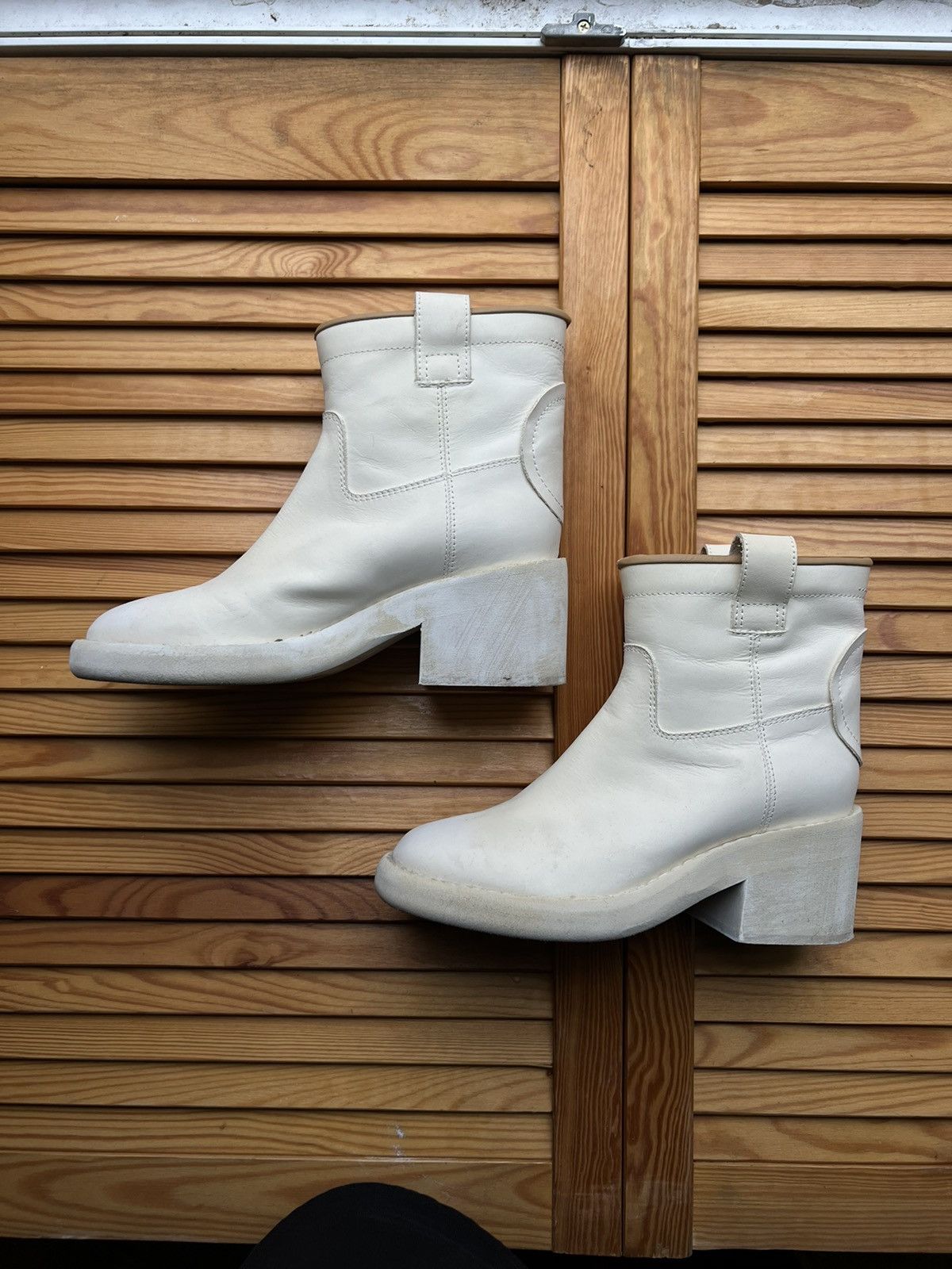 image of Maison Margiela White Mm6 Boots, Women's (Size 8)