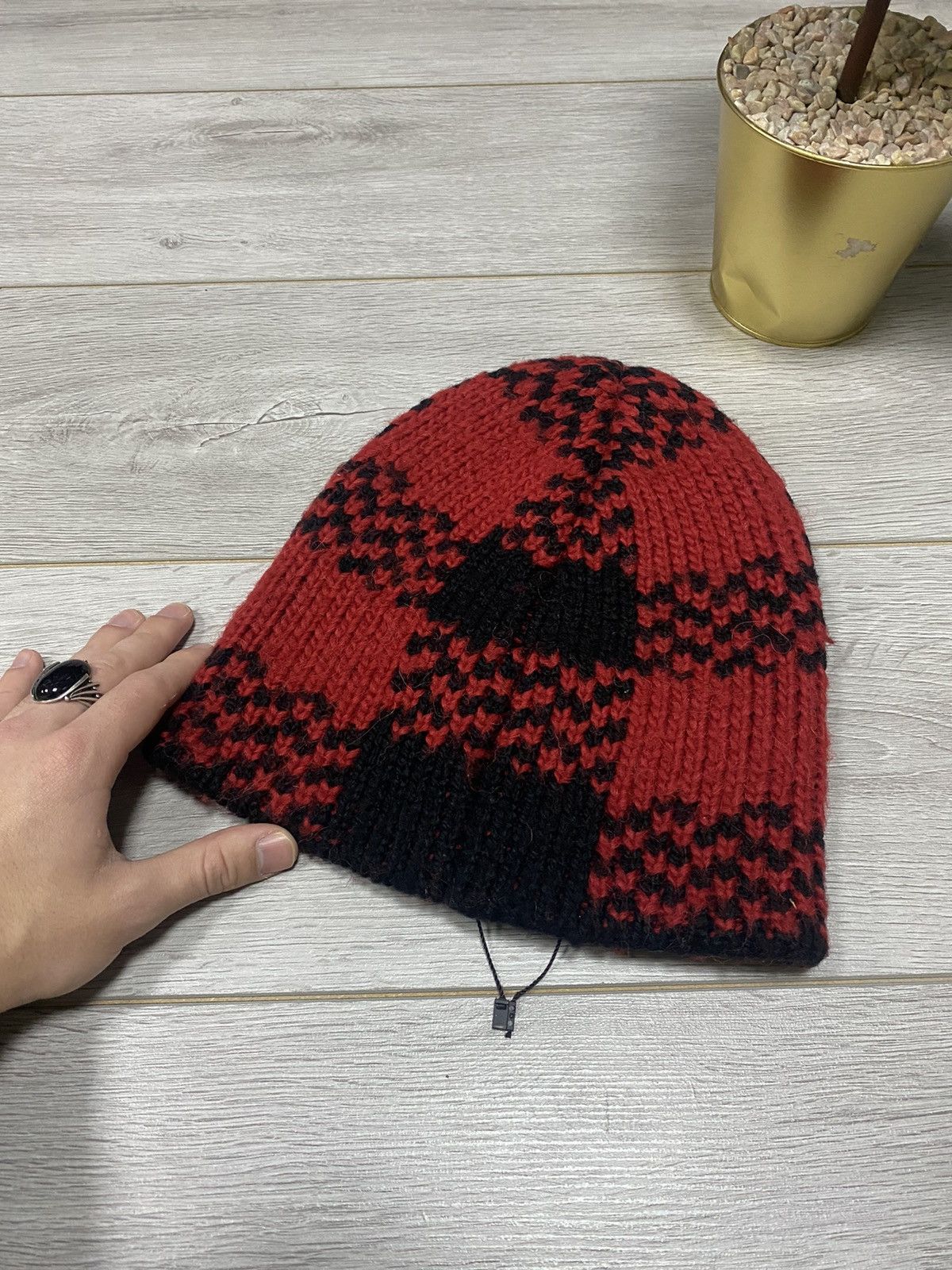 Hedi Slimane × Saint Laurent Paris Saint Laurent aw2013 RARE wool Angora check hat Size ONE SIZE - 5 Thumbnail