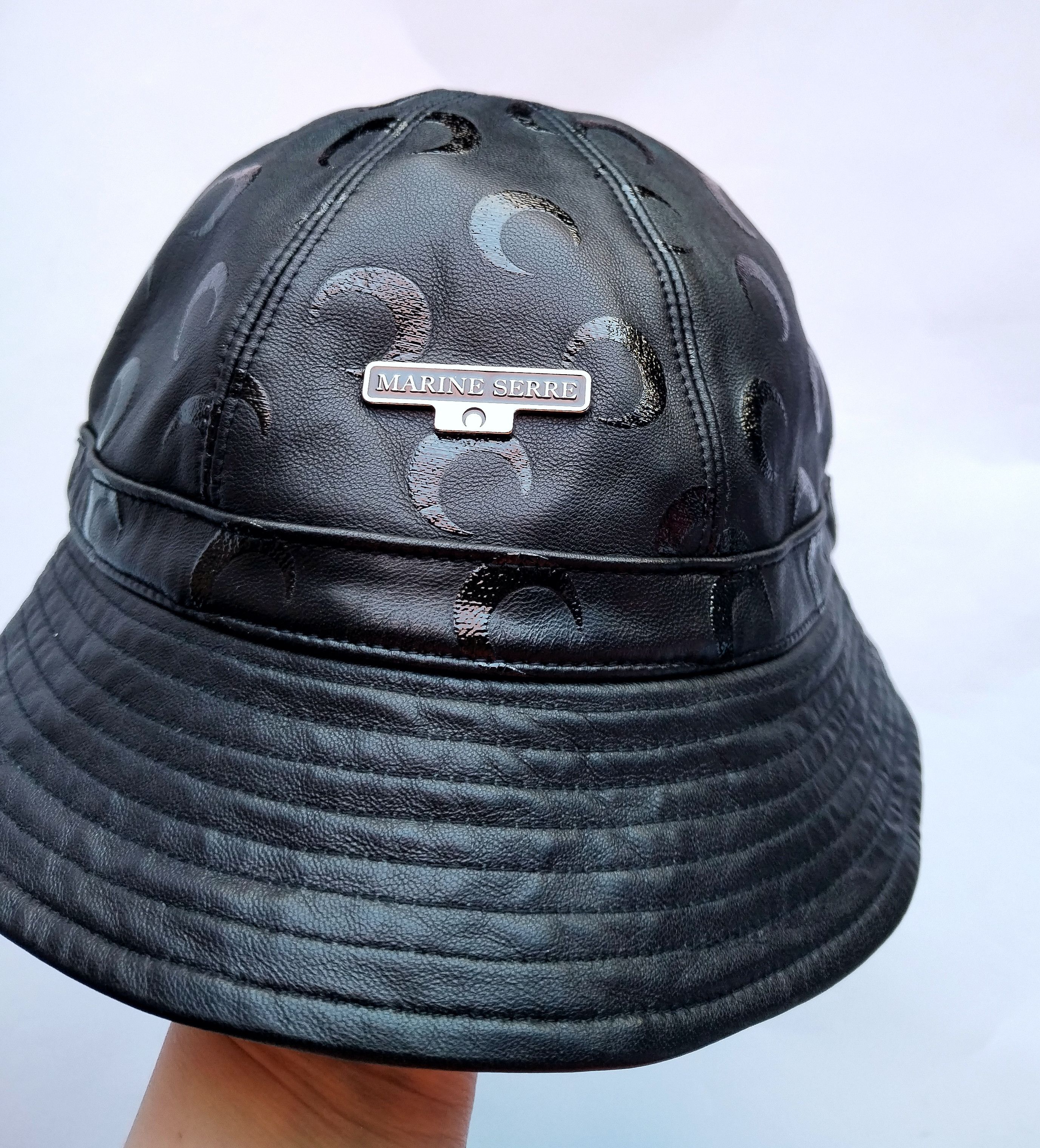 Marine Serre Leather bucket hat Size ONE SIZE - 9 Thumbnail