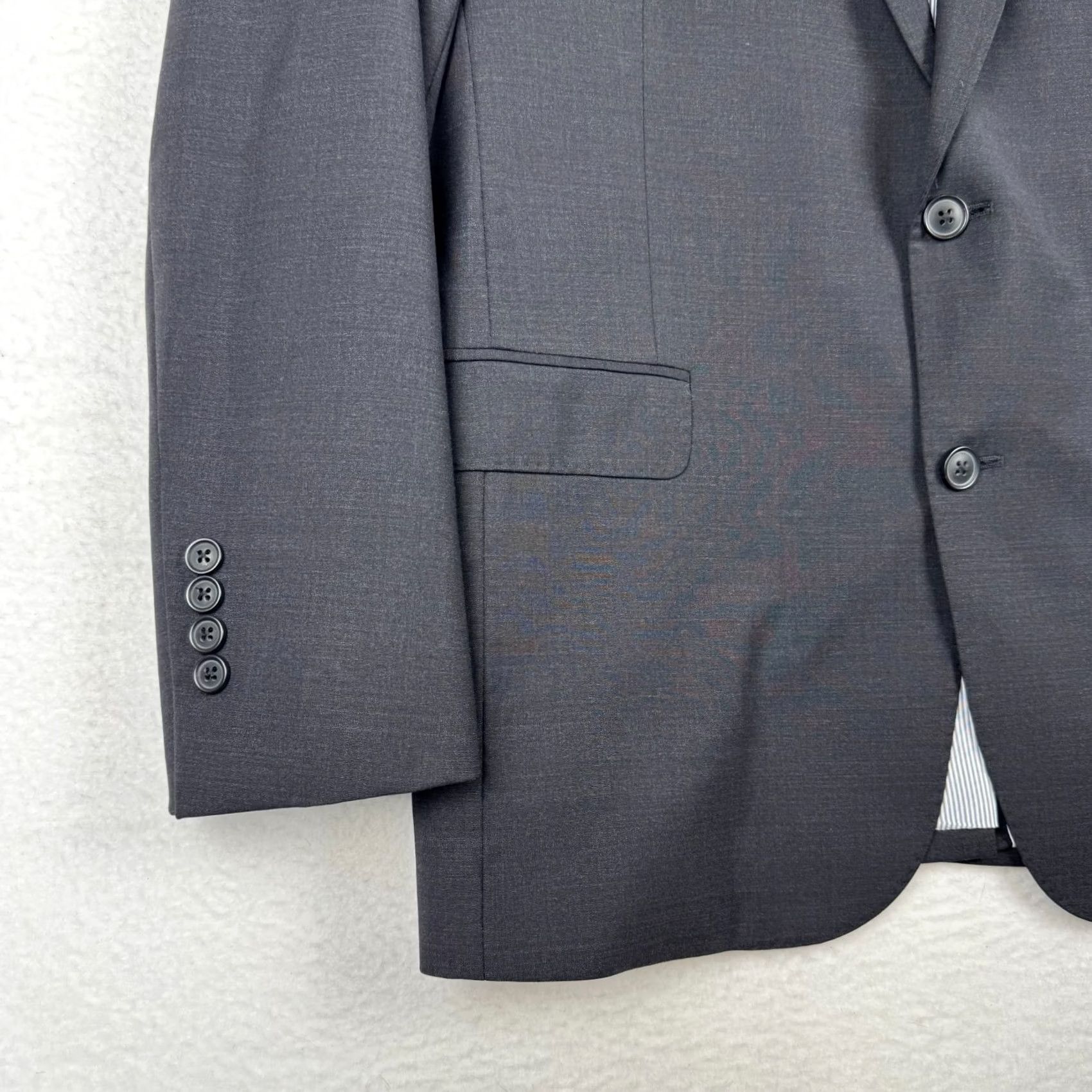 Brooks Brothers Brooks Brothers Men's Blazer Jacket Single-Breasted 2-Button Black Wool 40R Regular Notch Lapel Four-Button Sleeve Sport Coat Size 40R - 3 Thumbnail
