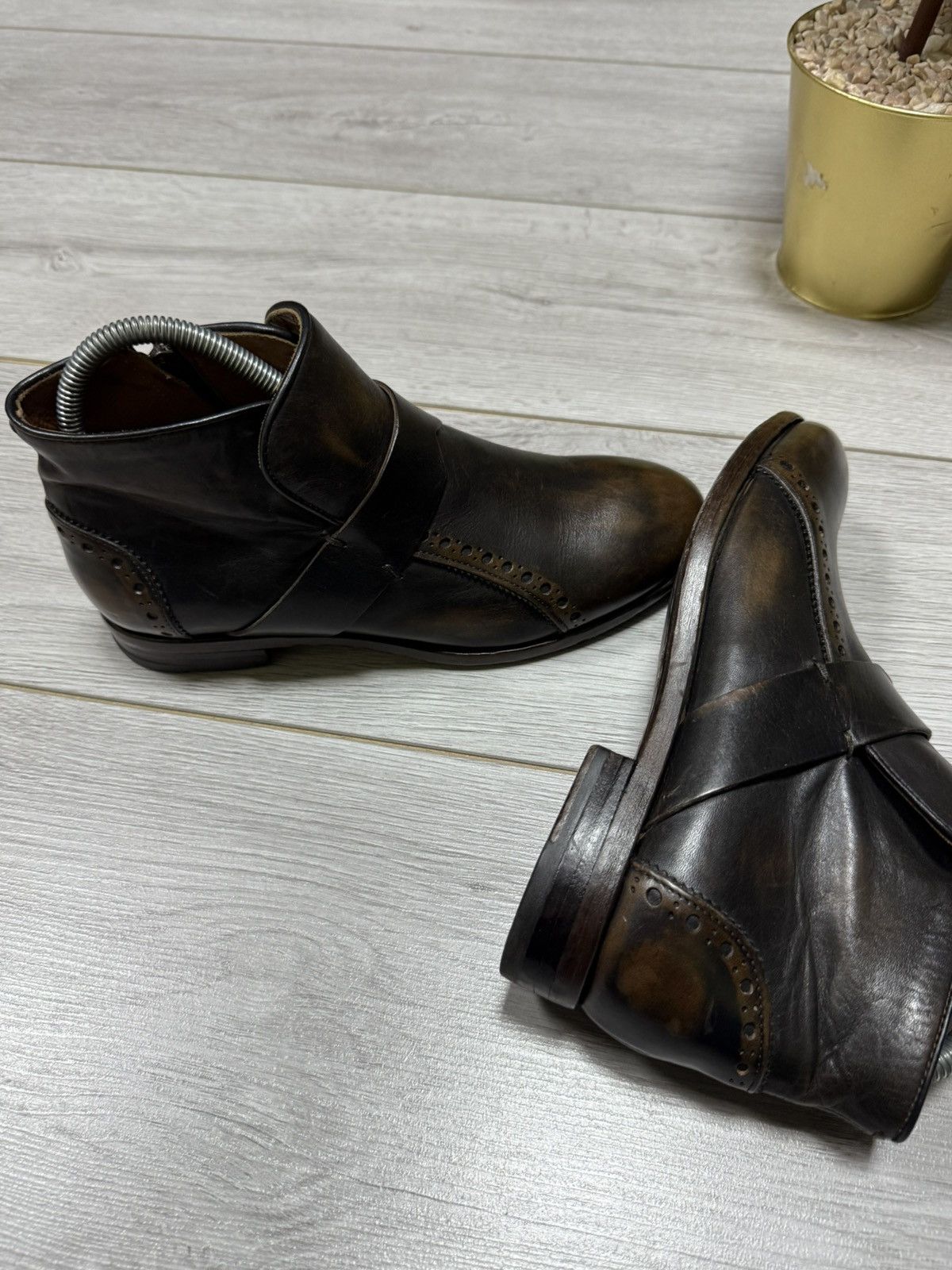 Pantanetti Pantanetti Avant Garde Leather Platform Boots Size US 7.5 / IT 37.5 - 7 Thumbnail