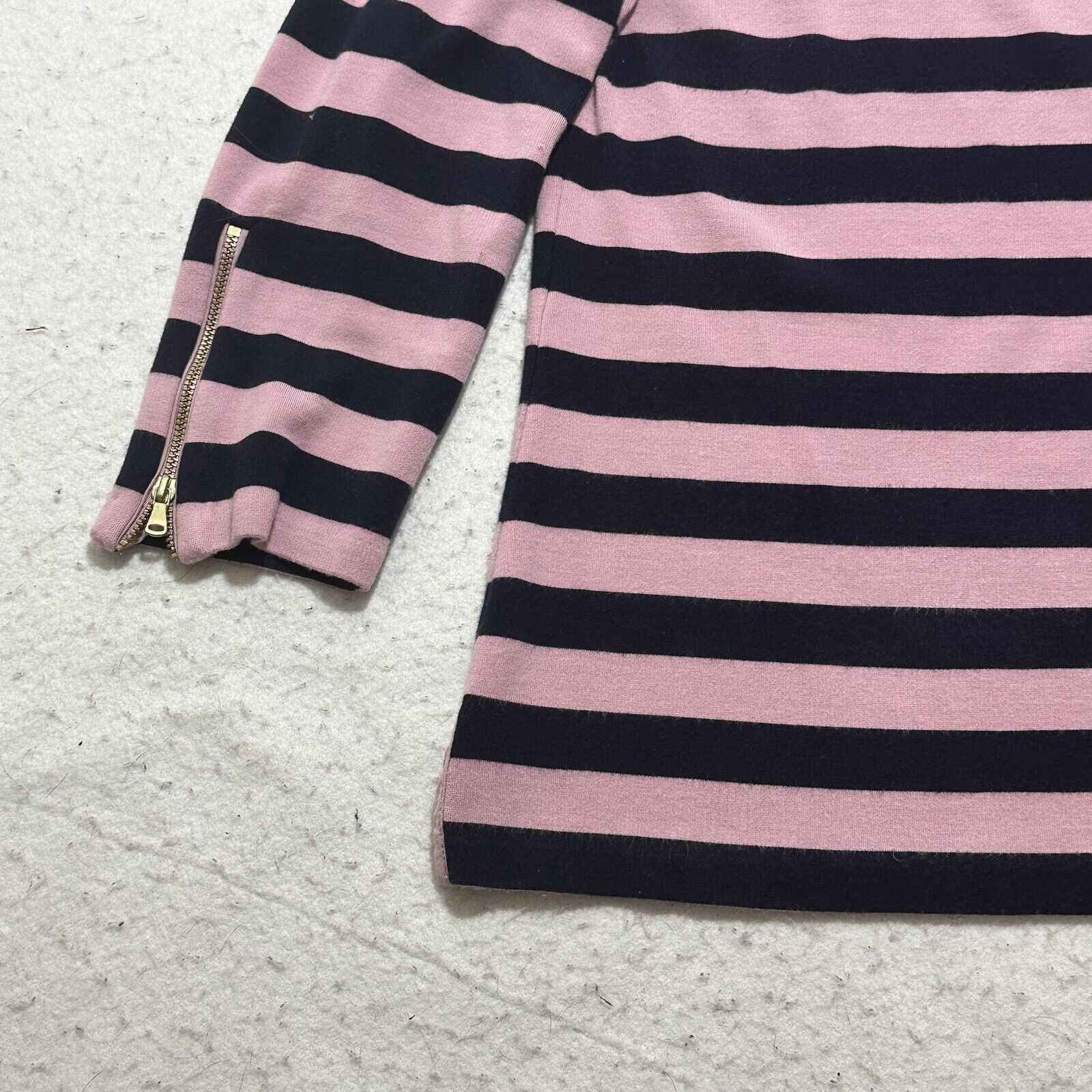 Other Talbots Medium Boat Neck Pink Blue Stripe Sweater Zipper Size M / US 6-8 / IT 42-44 - 2 Thumbnail