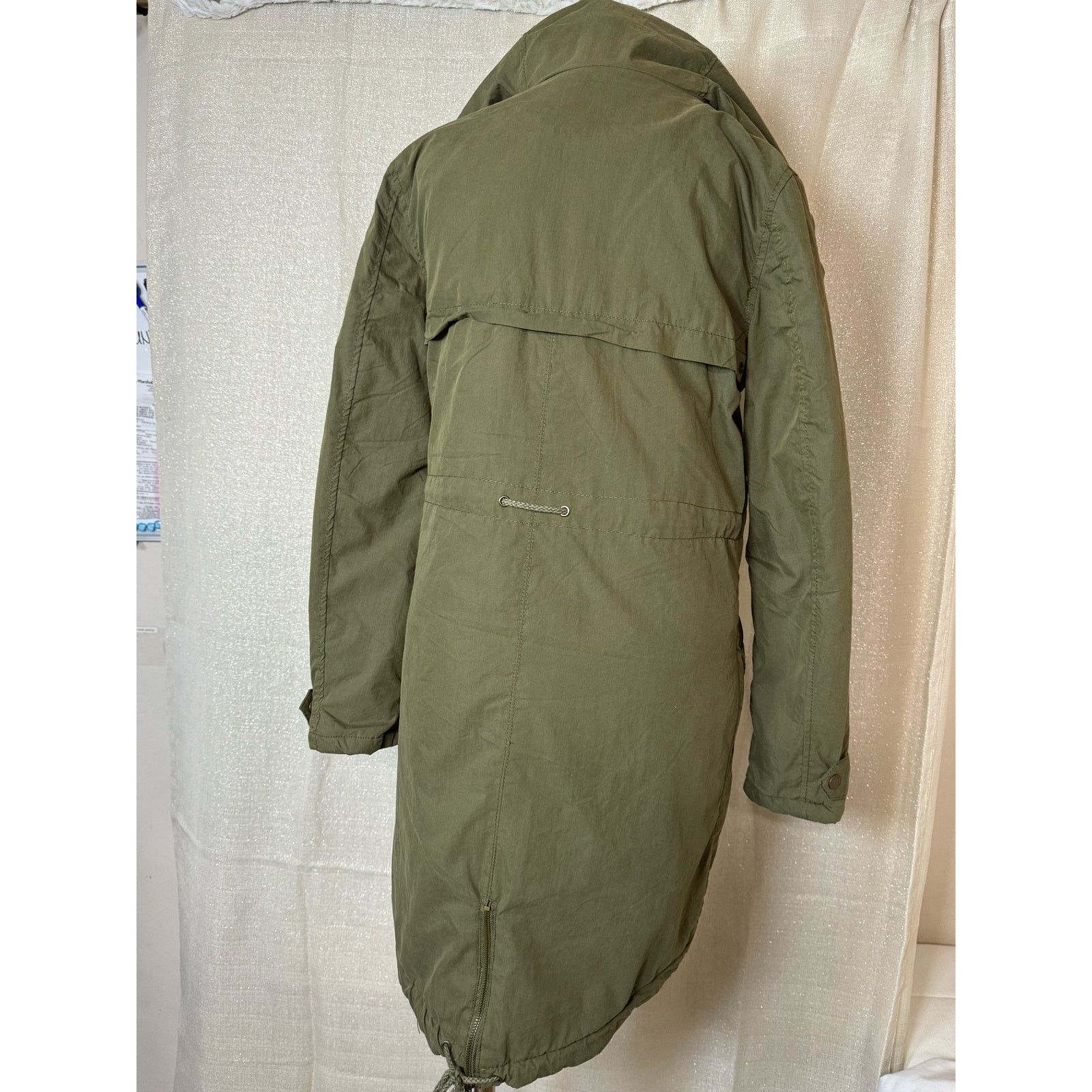 Unknown London Charlotte Russe Sherpa Lined Olive Green Hoodded Parka Coat Size XS / US 0-2 / IT 36-38 - 4 Thumbnail