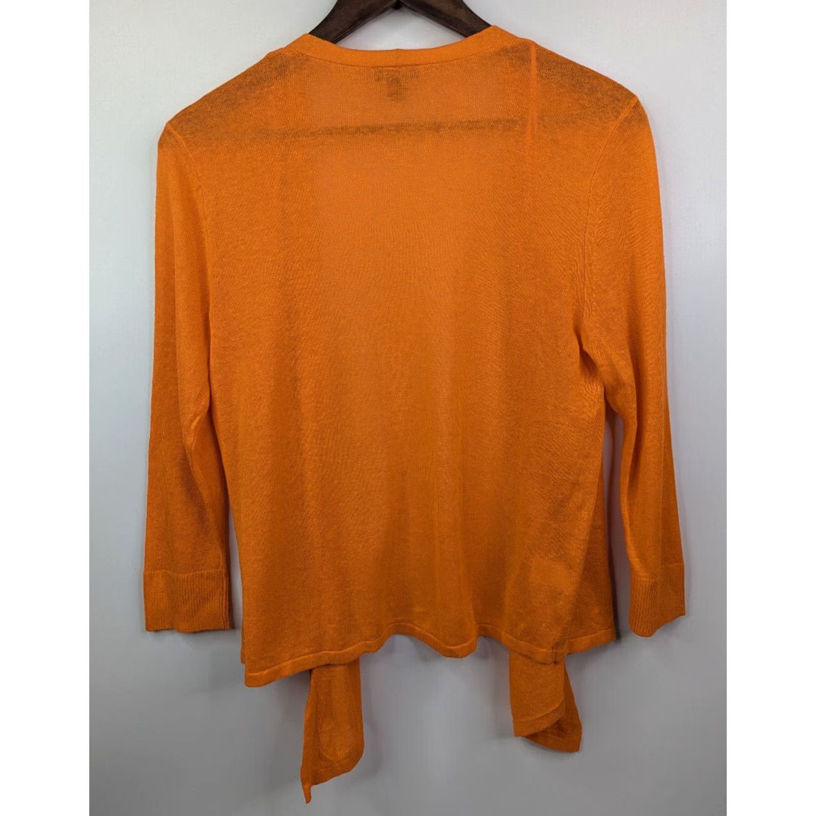 Ann Taylor Ann Taylor Women's Cardigan Shirt Long Sleeve Orange Linen Viscose PM Petite Size M / US 6-8 / IT 42-44 - 3 Thumbnail
