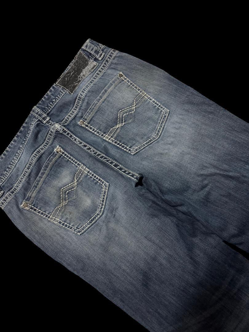 Japanese Brand Vintage Rock&Roll Cowboy Denim Mudwash Regular Straight Leg Size US 33 - 17 Thumbnail