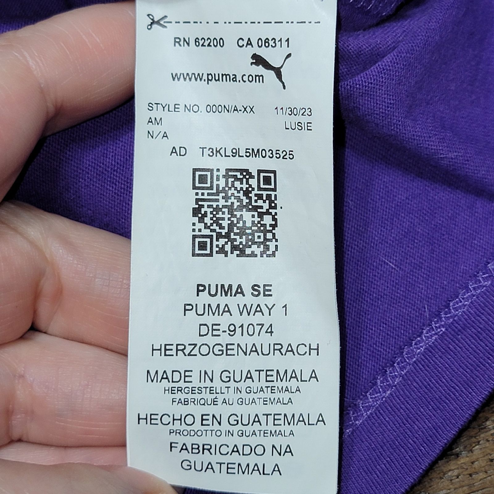 Puma Puma Purple Tee Yellow Puma Head - Size Large Size L / US 10 / IT 46 - 5 Thumbnail