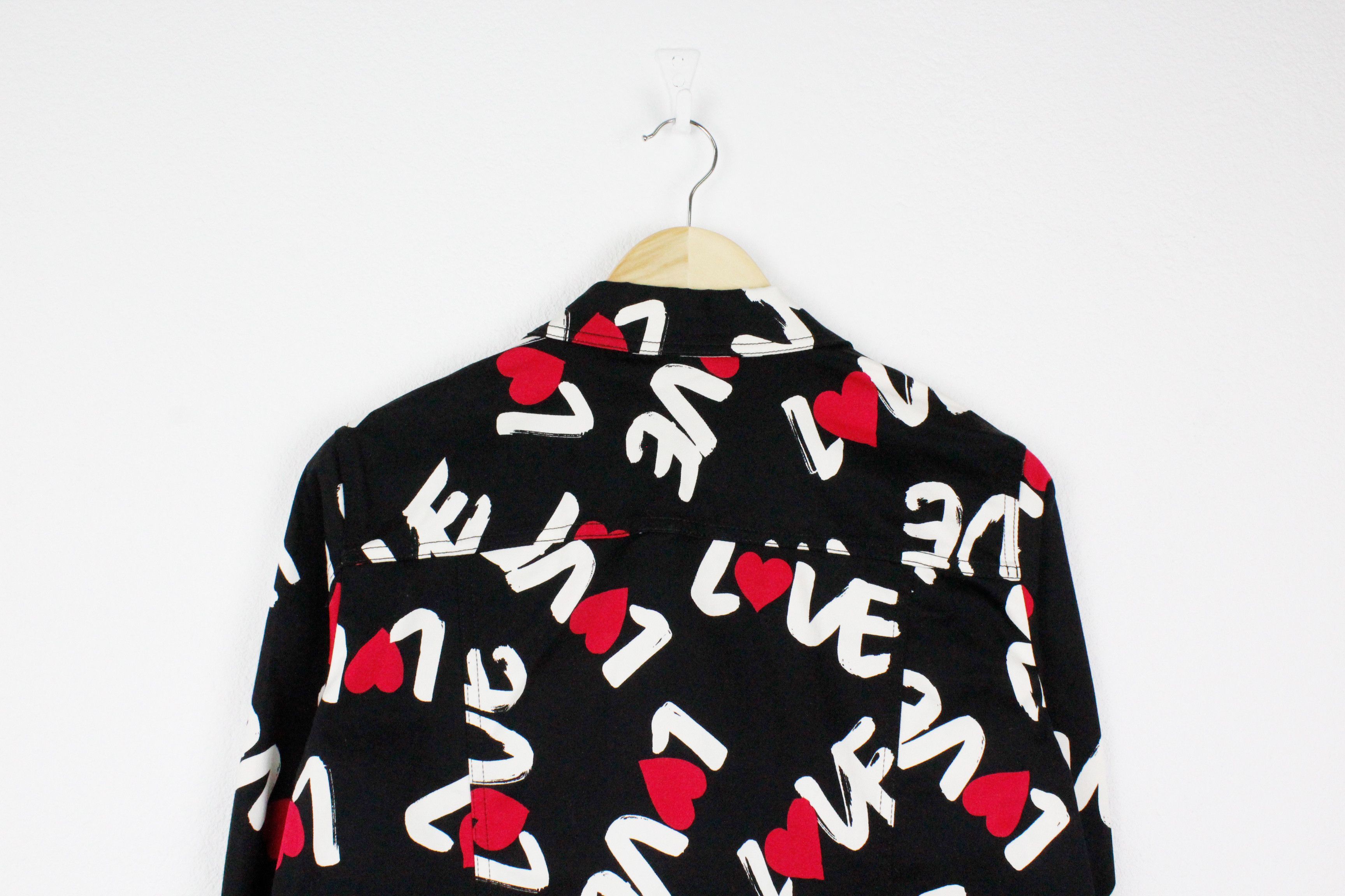 Moschino Womens Moschino Love Logo Heart Graphic Printed Denim Jacket Size M / US 6-8 / IT 42-44 - 5 Thumbnail