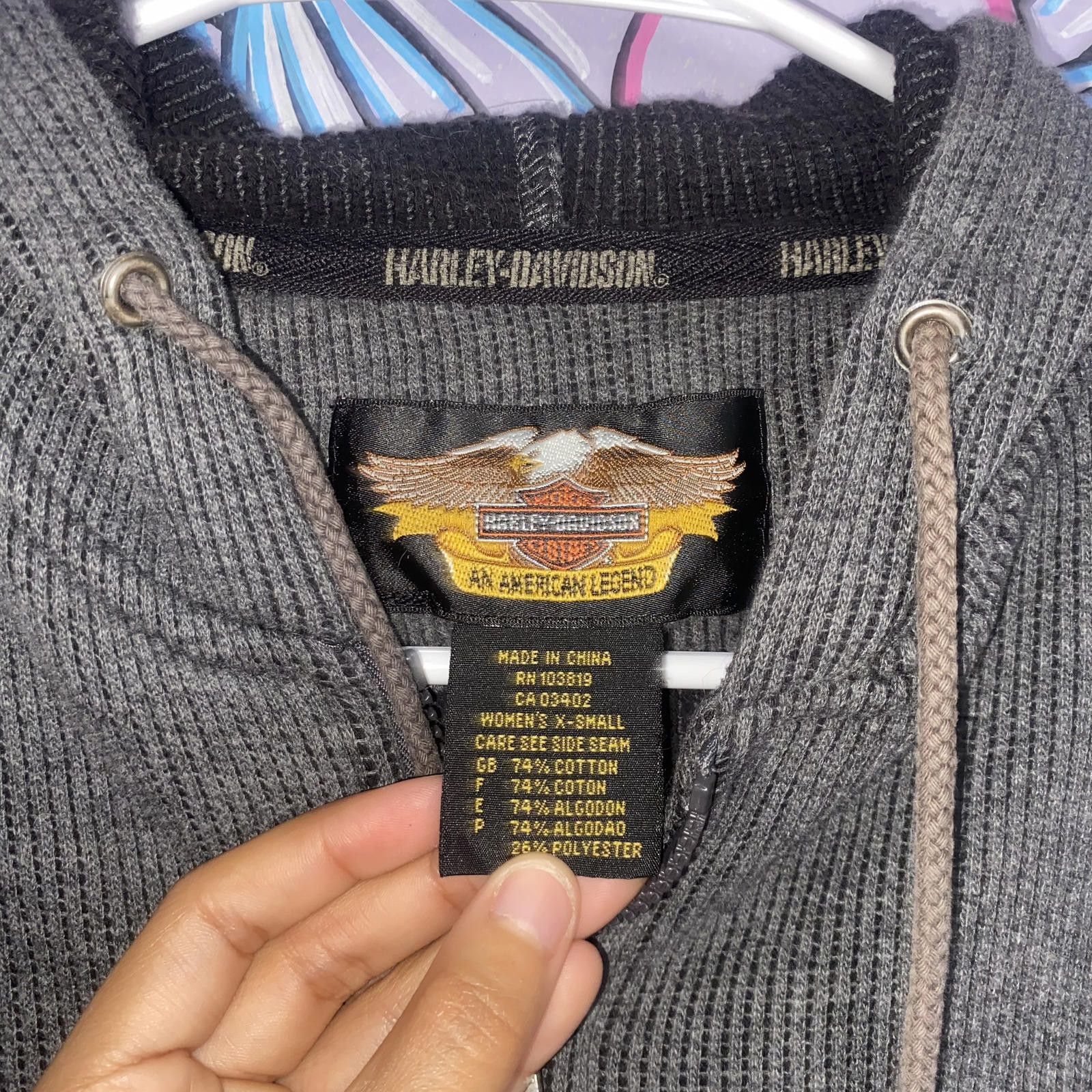 Harley Davidson Vintage Harley Davidson Grey Hoodie Jacket Size XS / US 0-2 / IT 36-38 - 3 Thumbnail