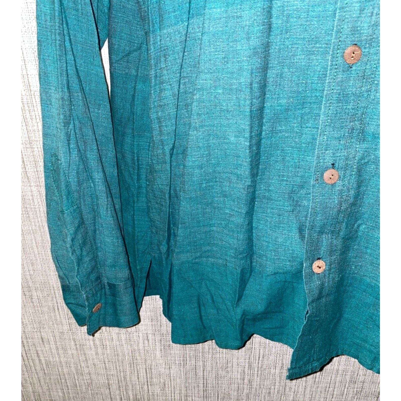 Vintage Ganesh Long Sleeve Button-Up Shirt Adult XL Green Casual Mens Size US XL / EU 56 / 4 - 4 Thumbnail