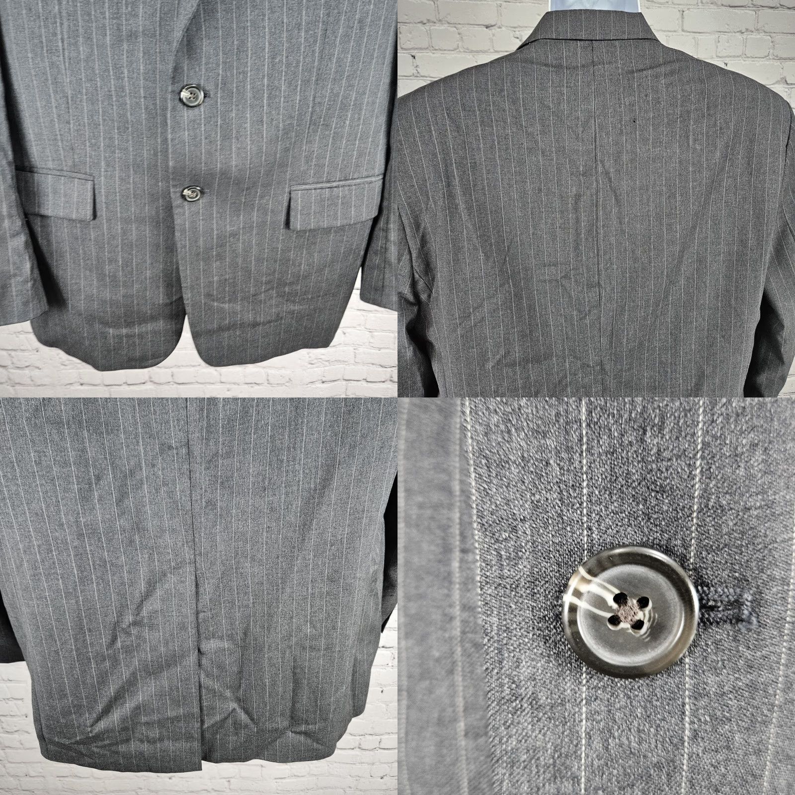 Ralph Lauren VTG Lauren Ralph Lauren Grey Wool 2 Button Notch Blazer Sport Coat 42R Mens European-style Classic Single-Breasted Jacket Size 42R - 9 Thumbnail