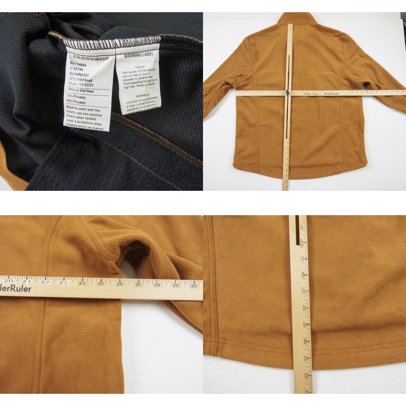 Vintage Blaklader Jacket Men's 3XL Brown Fleece Full Zip Outdoor Workwear Size US XXL / EU 58 / 5 - 8 Thumbnail