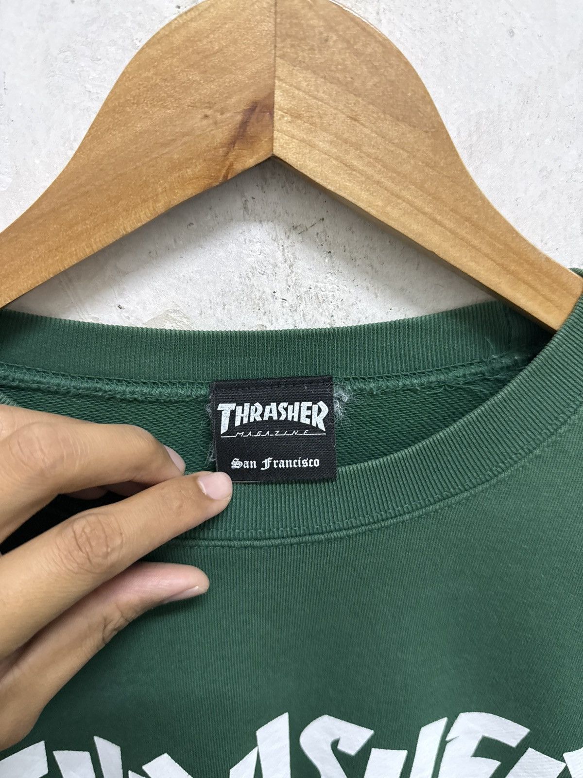 Thrasher 2000s Thrasher Magazine Faded Green Sweatshirt Size US M / EU 48-50 / 2 - 6 Thumbnail