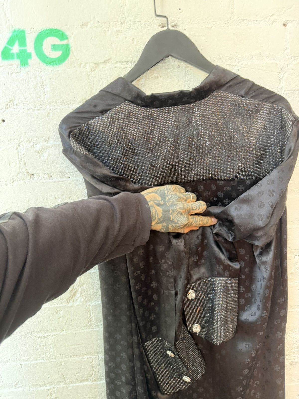 Chrome Hearts Chrome Hearts COUTURE MADE FRANCE SILK CRYSTAL JACKET Size US L / EU 52-54 / 3 - 16 Thumbnail