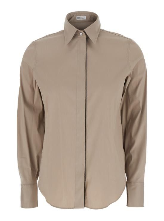 Brunello Cucinelli BRUNELLO CUCINELLI Women Shirts M0091MA626C2885 Beige Size L / US 10 / IT 46 - 1 Thumbnail