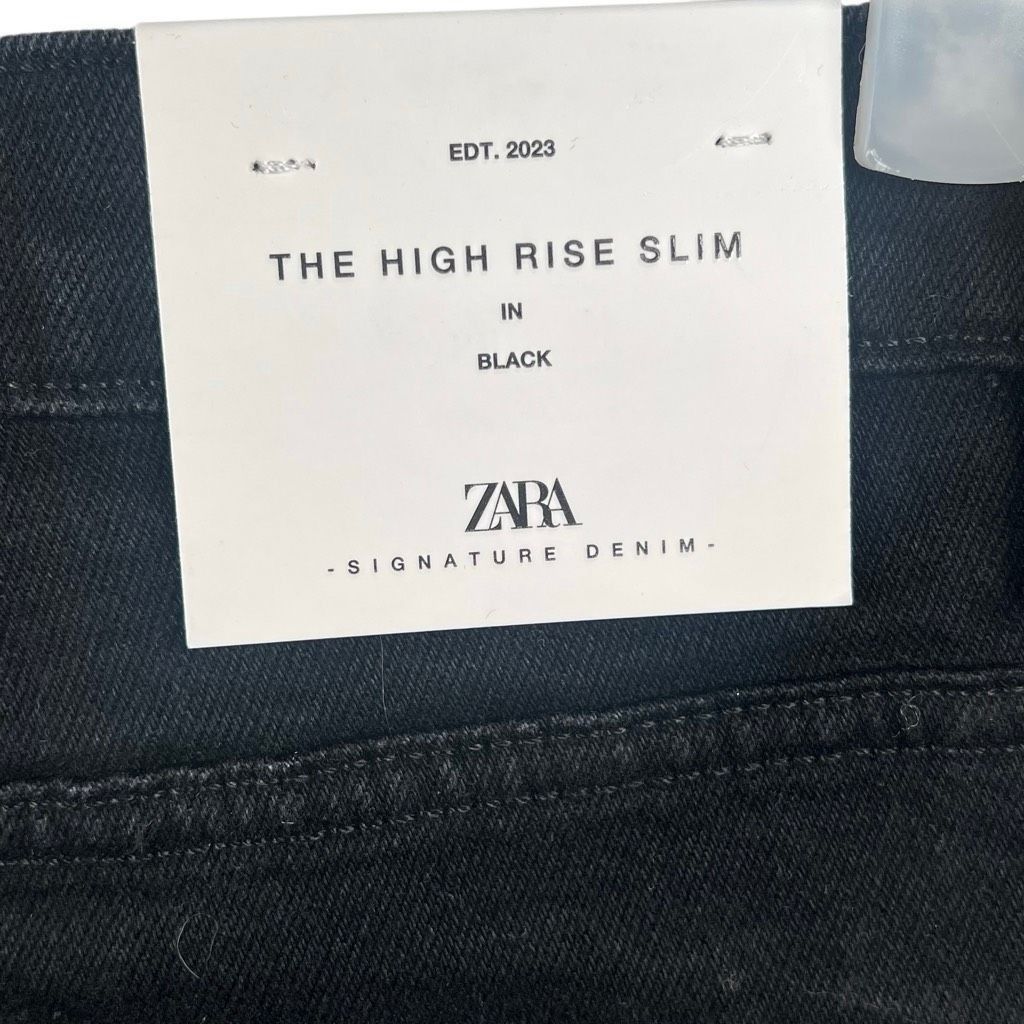 Zara NWT Zara The High Rise Slim Jeans in Black – Signature Denim Size 26" / US 2 / IT 38 - 13 Thumbnail