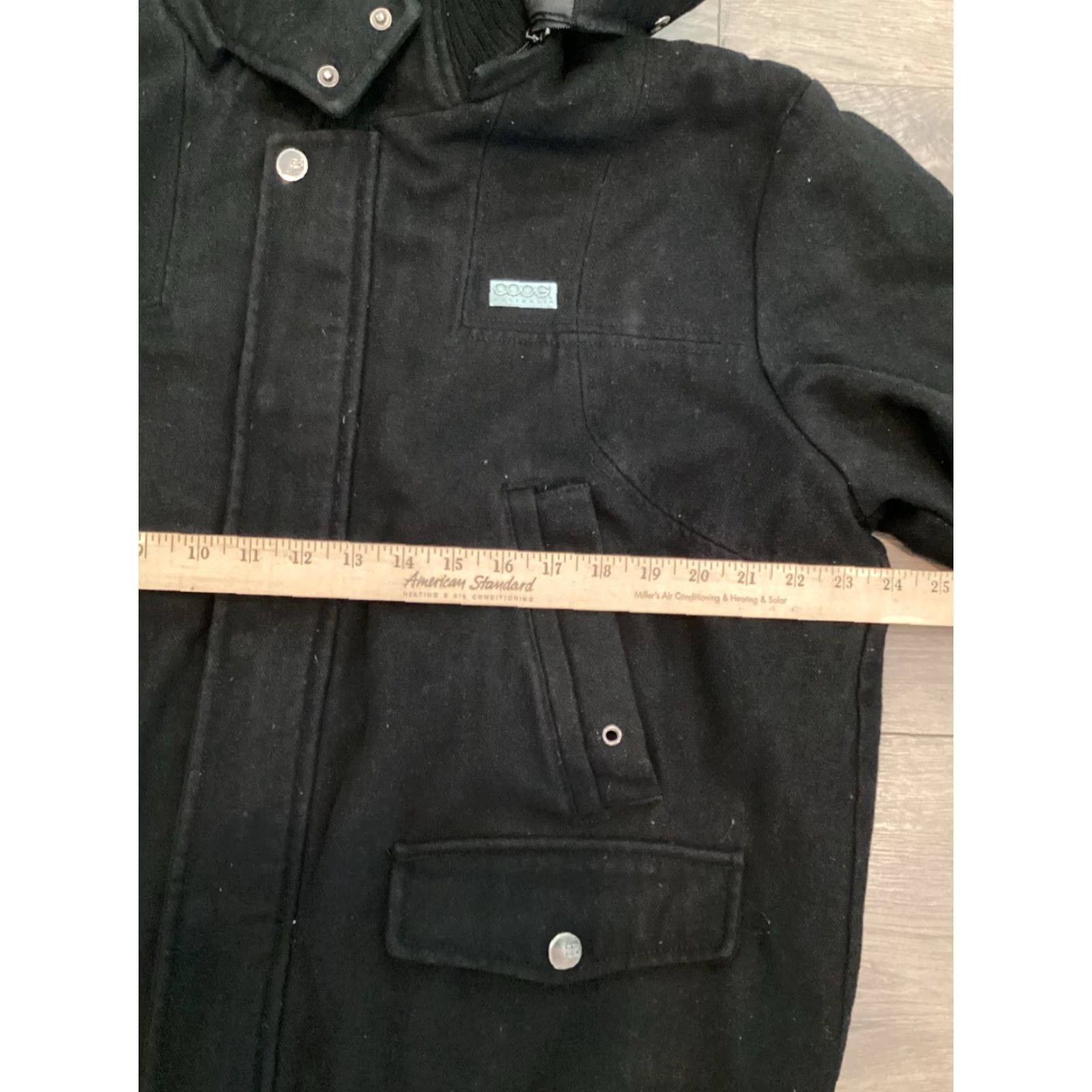 Coogi COOGI Jacket Wool Blend Black Removable Hood Coat Mid-Length XL Men Zip Snap Pockets Classic 90s Style Large Coat? Size US XL / EU 56 / 4 - 6 Thumbnail
