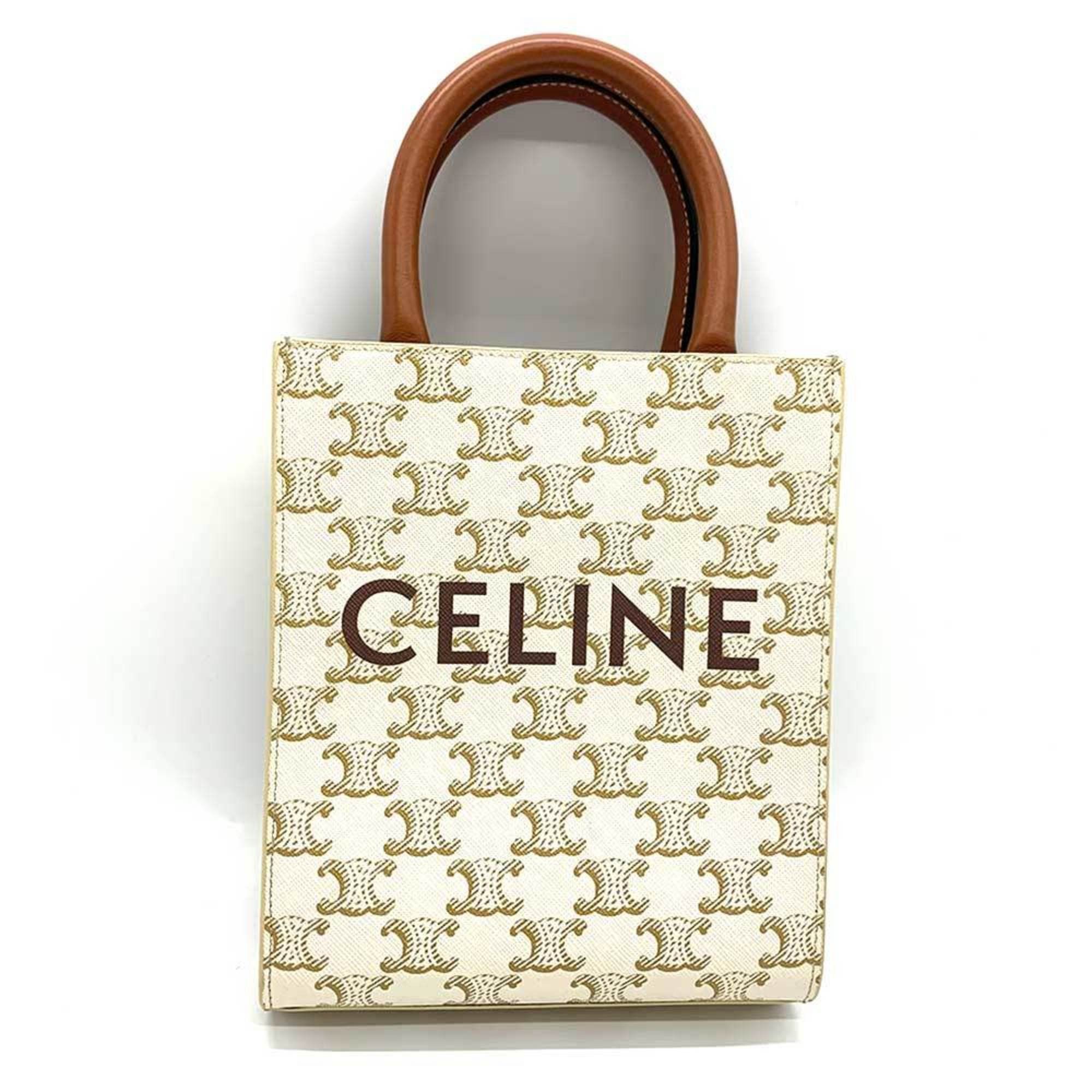 image of Celine Bag Vertical Hippo White Triomphe Shoulder Hand Ladies, Women's