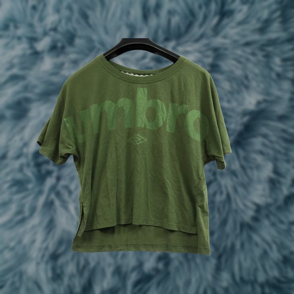 Umbro Umbro Olive Green Crop Top T-Shirt Size M Womens Medium Regular Green Cropped T-Shirt Size M / US 6-8 / IT 42-44 - 1 Thumbnail