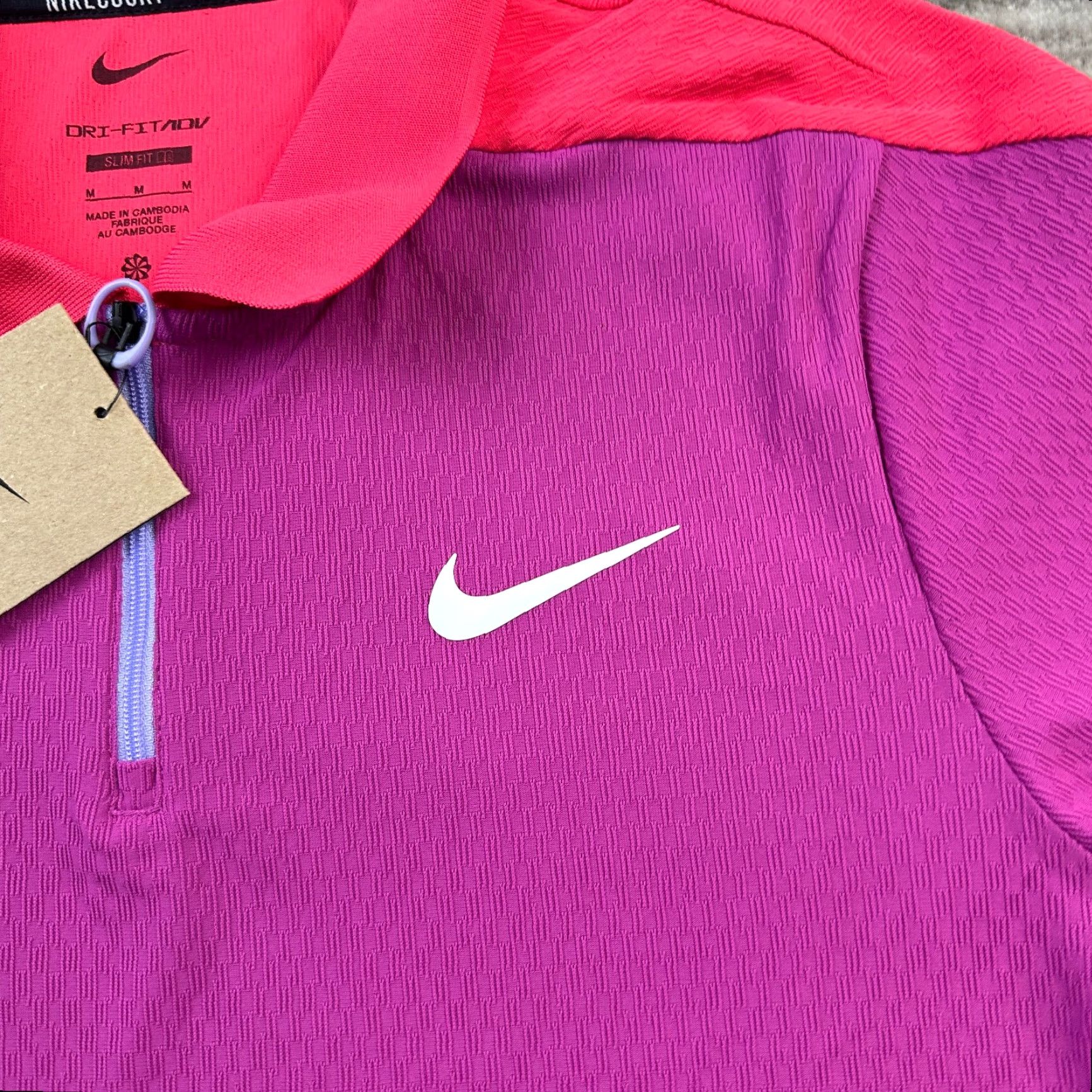 Nike Nike Court Polo Mens M Purple DriFit Tennis Zip Shirt Size US M / EU 48-50 / 2 - 4 Thumbnail
